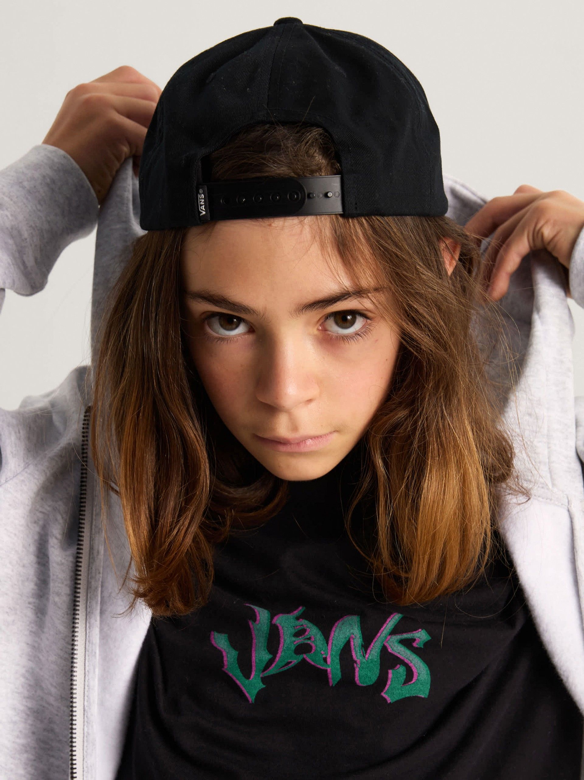 Gorra Vans Drop V Logo Snapback Kids Negra