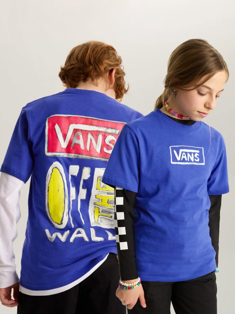 T-shirt Vans On Canvas Kids Azul