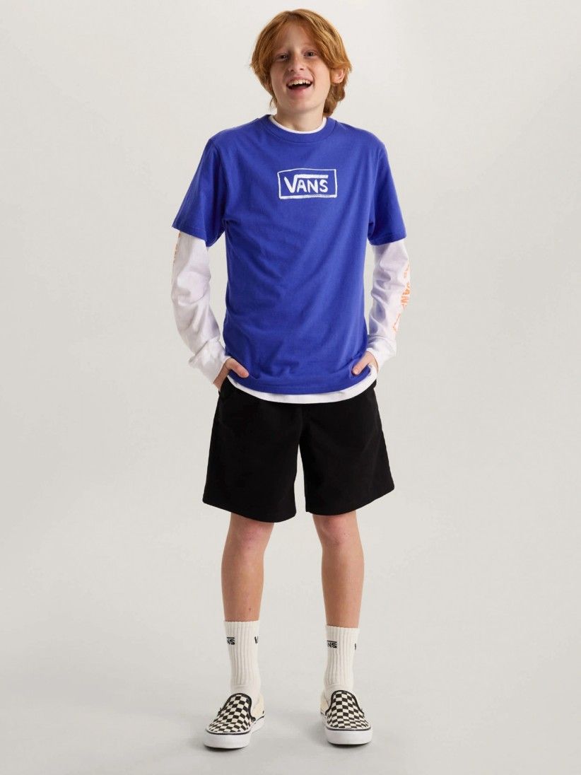 T-shirt Vans On Canvas Kids Azul