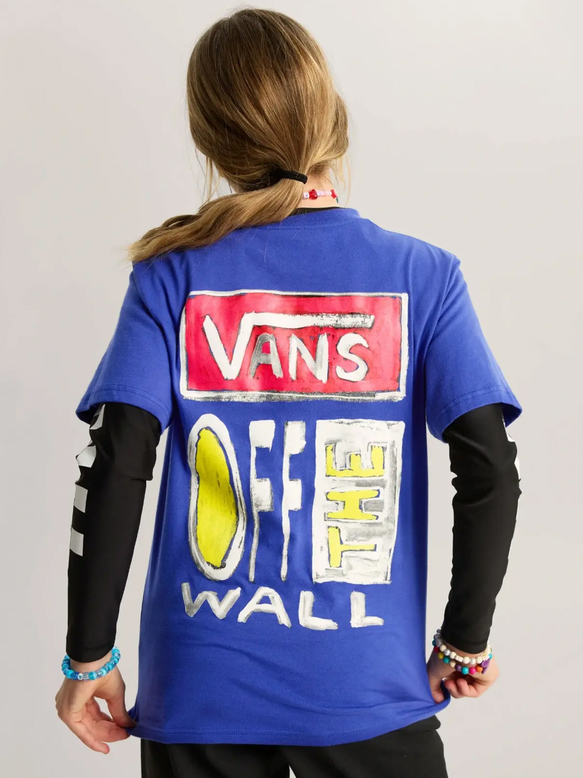 T-shirt Vans On Canvas Kids Azul