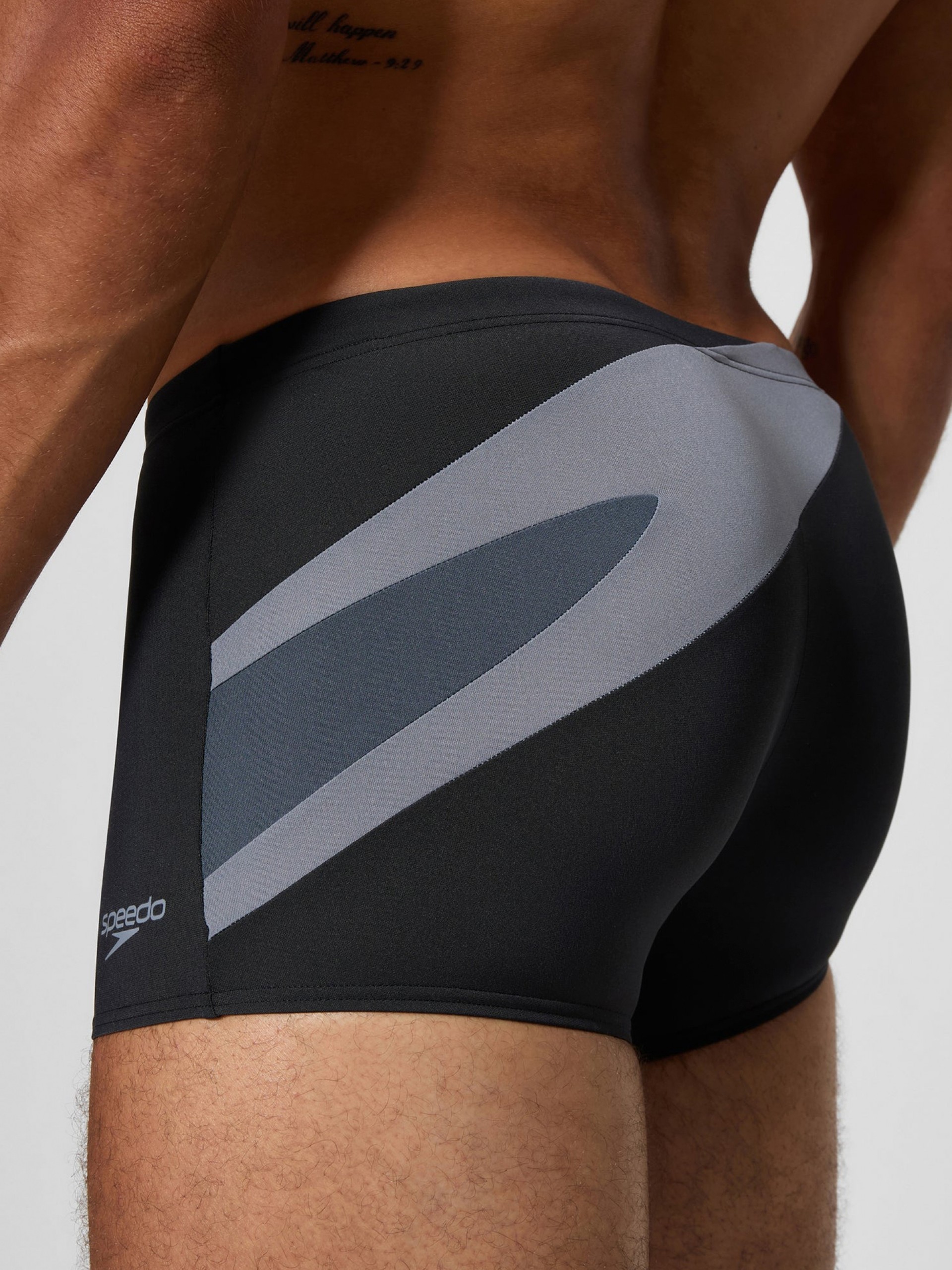 Calções de Natação Speedo Hyperboom Square Leg Pretos e Cinzentos