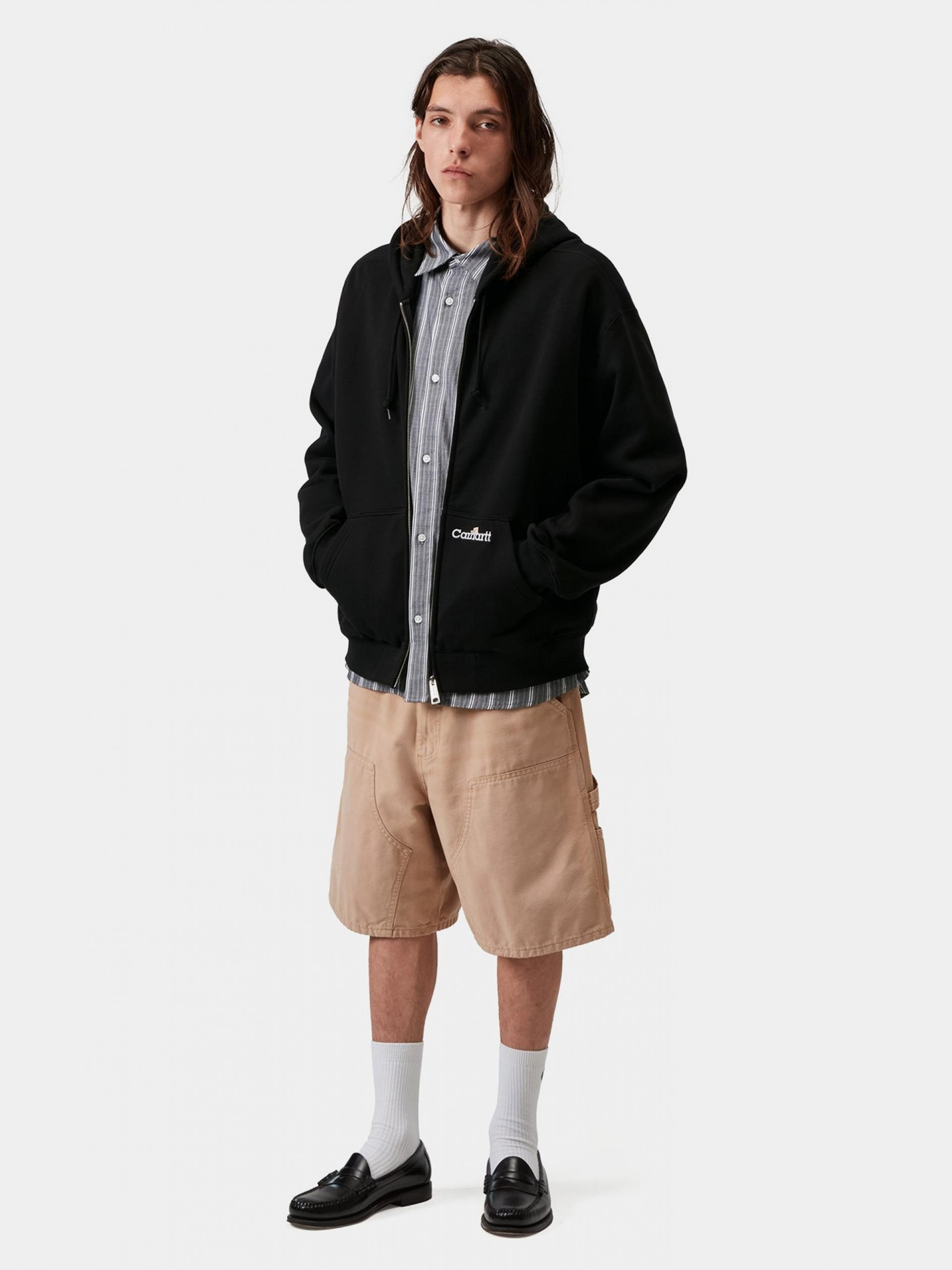 Casaco com Capuz Carhartt WIP Label Preto