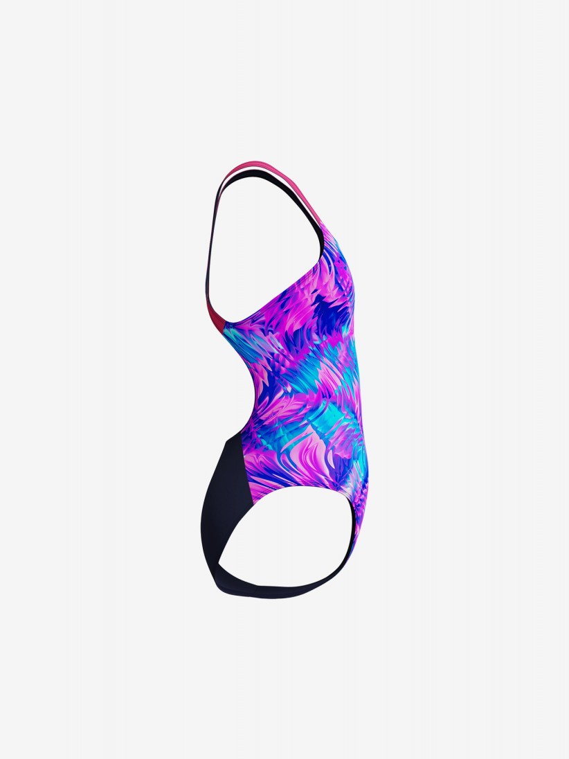 Fato de Banho Speedo Printed Powerback Kids Rosa e Azul