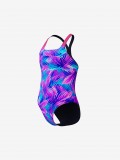 Fato de Banho Speedo Printed Powerback Kids Rosa e Azul