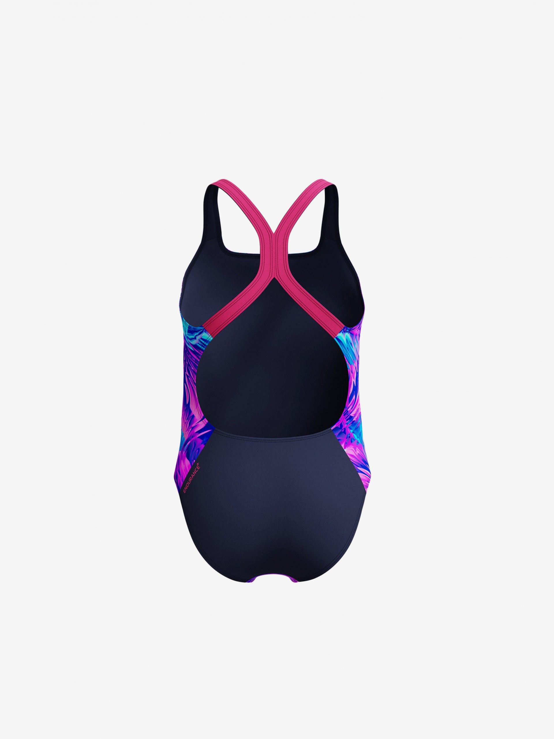 Speedo Printed Powerback Kids Pink and Blue Swimsuit