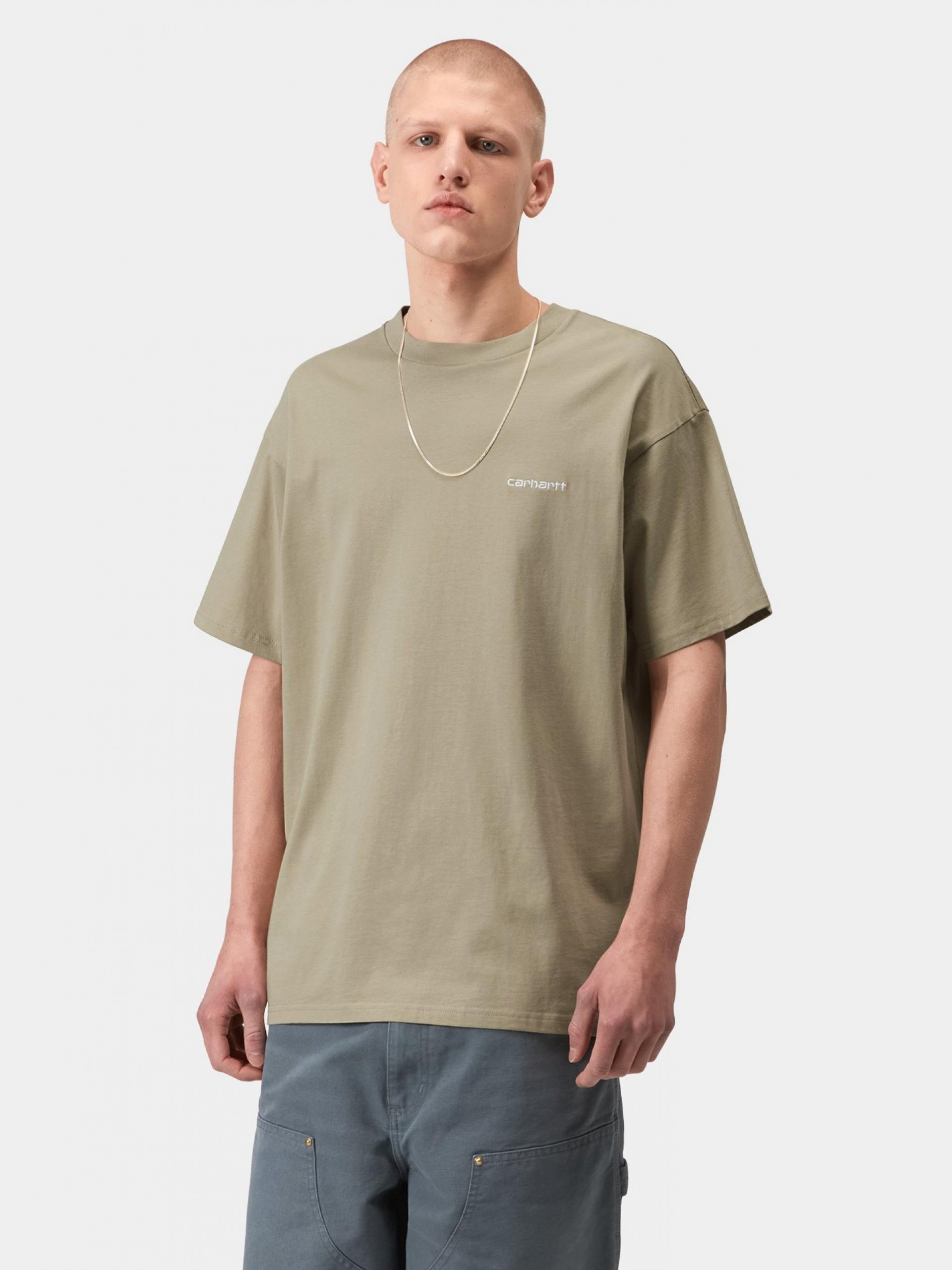 Camiseta Carhartt WIP Script Embroidery Caqui