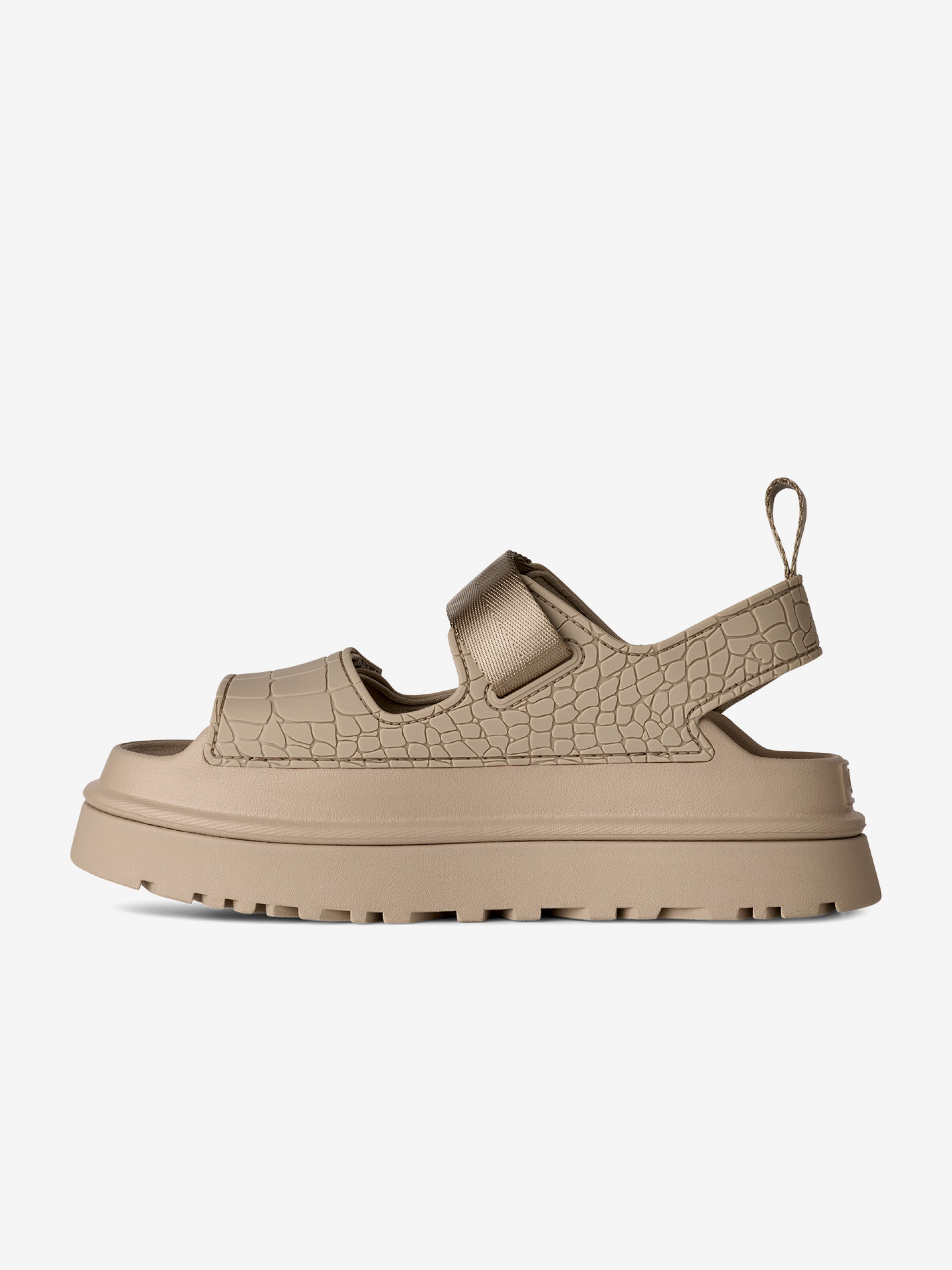 Ugg Golden Glow Embossed Beige Sandals For Women