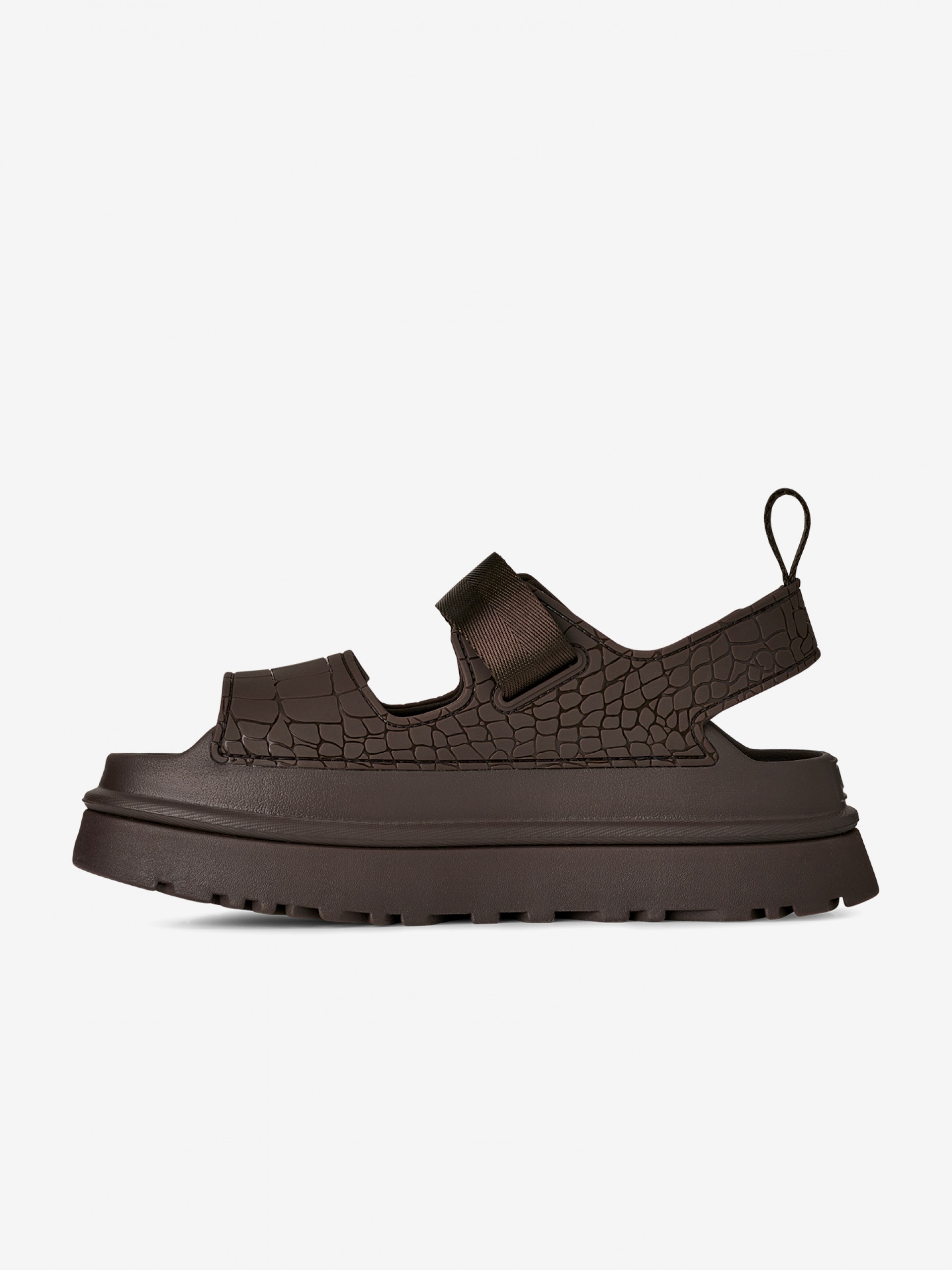 Ugg Golden Glow Embossed Brown Sandals For Women