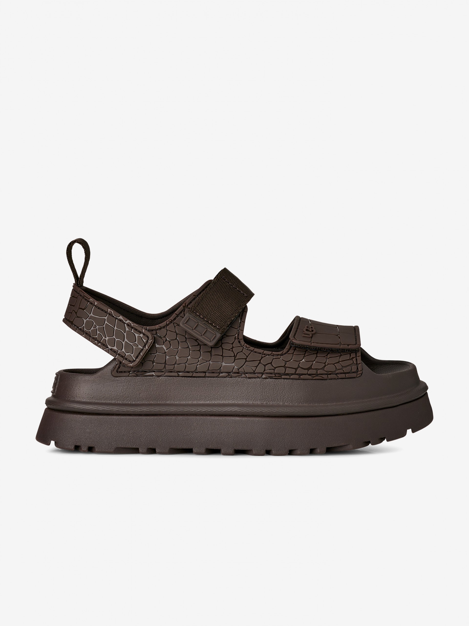 Ugg Golden Glow Embossed Brown Sandals For Women