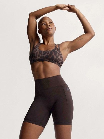 Pantalones Cortos de Ciclismo Adidas Optime Power Climacool 13cm W Marrones