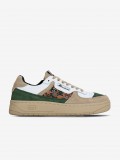 Morrison Zeta Coconut Beige, White and Green Sneakers For Women