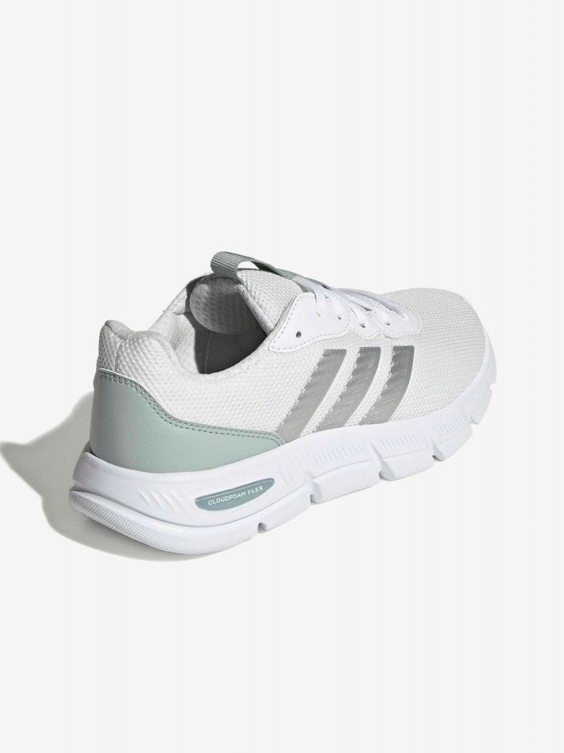 Adidas Cloudfoam Flex Laces W White and Green Walking Trainers