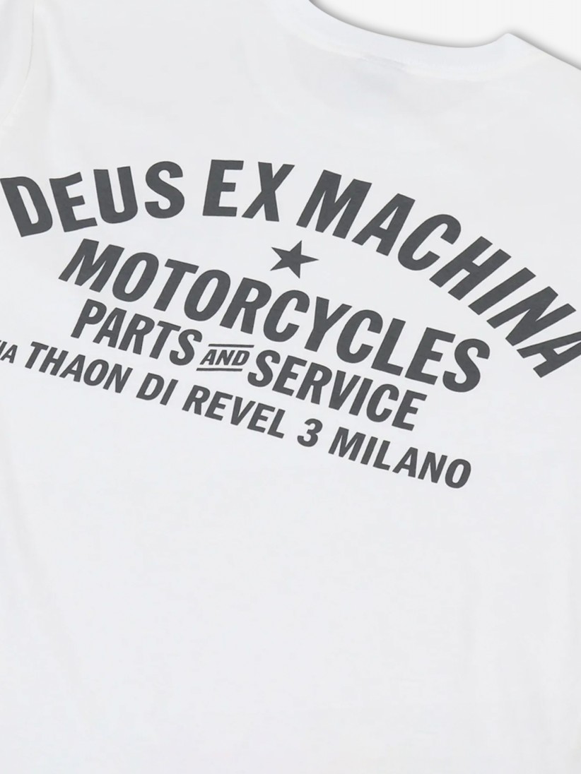 Camiseta Deus Ex Machina Milano Address Blanca y Gris