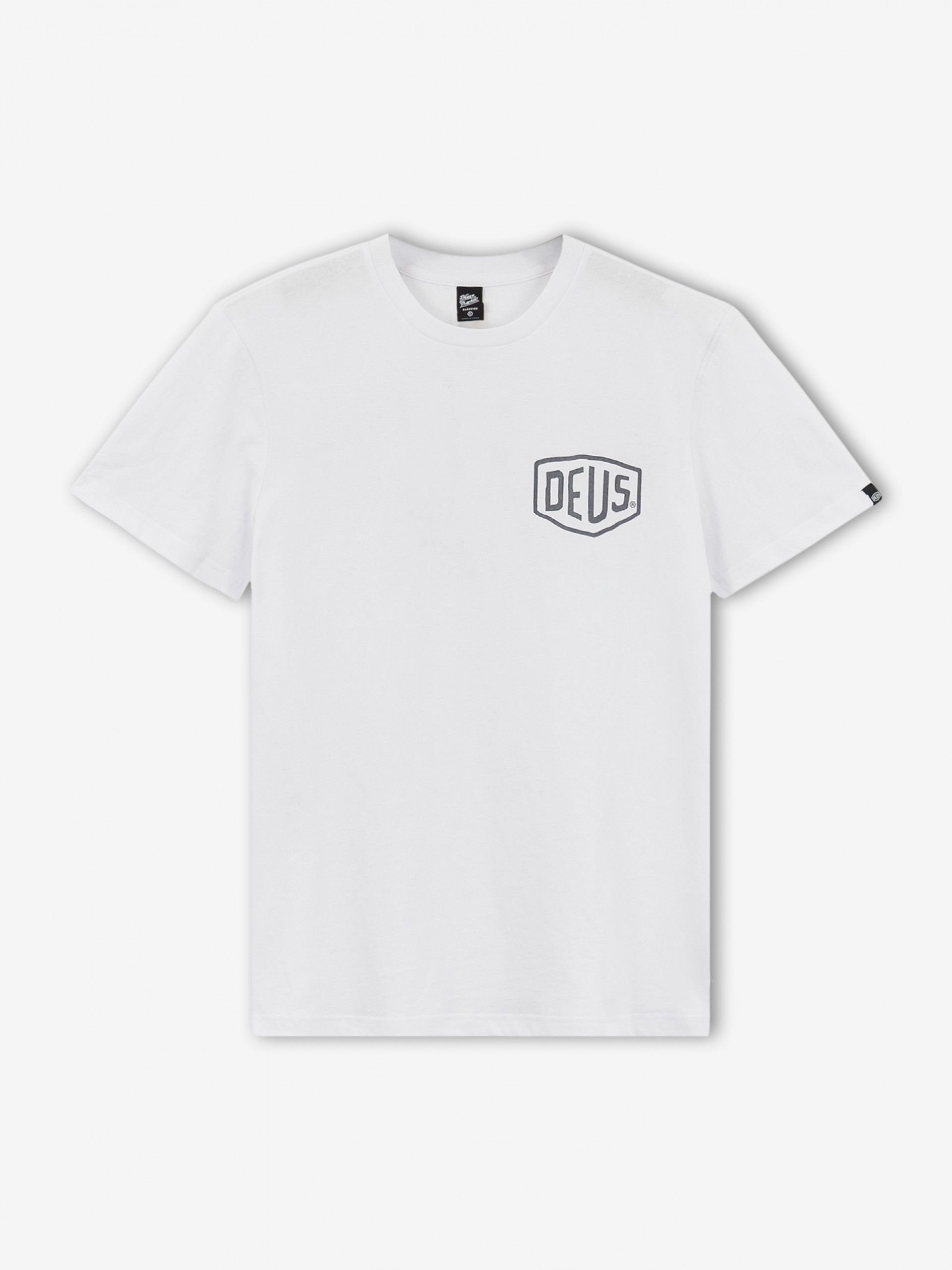 Camiseta Deus Ex Machina Milano Address Blanca y Gris