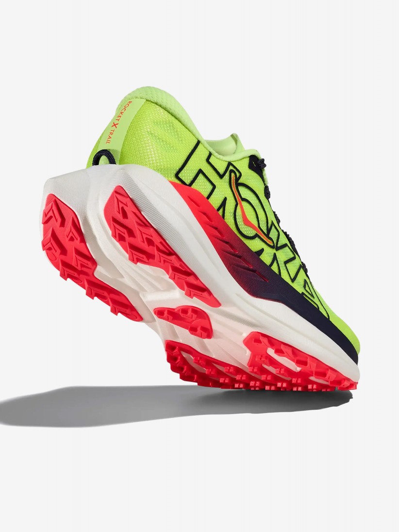 Zapatillas de Trail Hoka Rocket X M Verdes y Grises