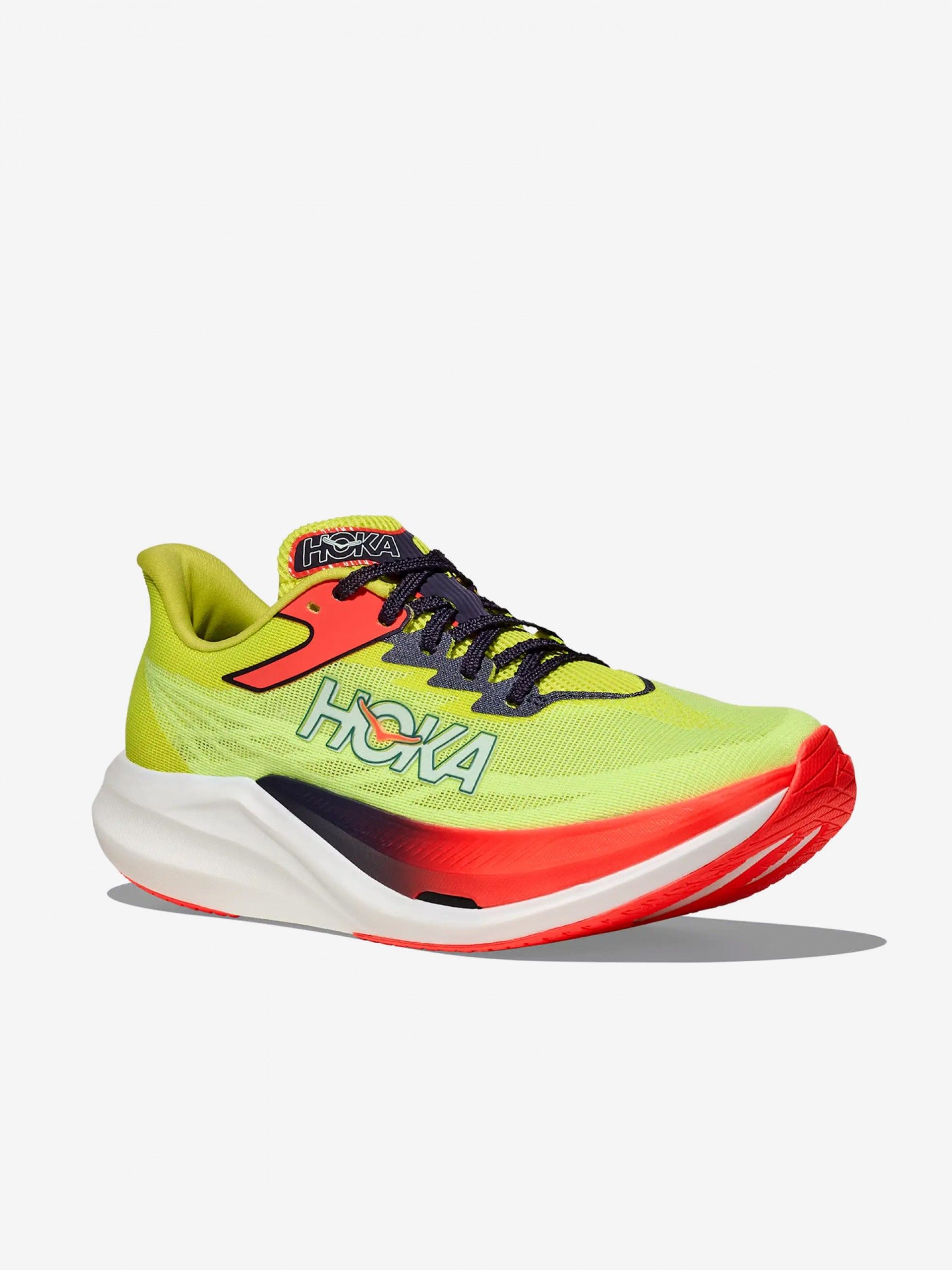 Hoka Rocket X 3 M Green and Grey Running Trainers
