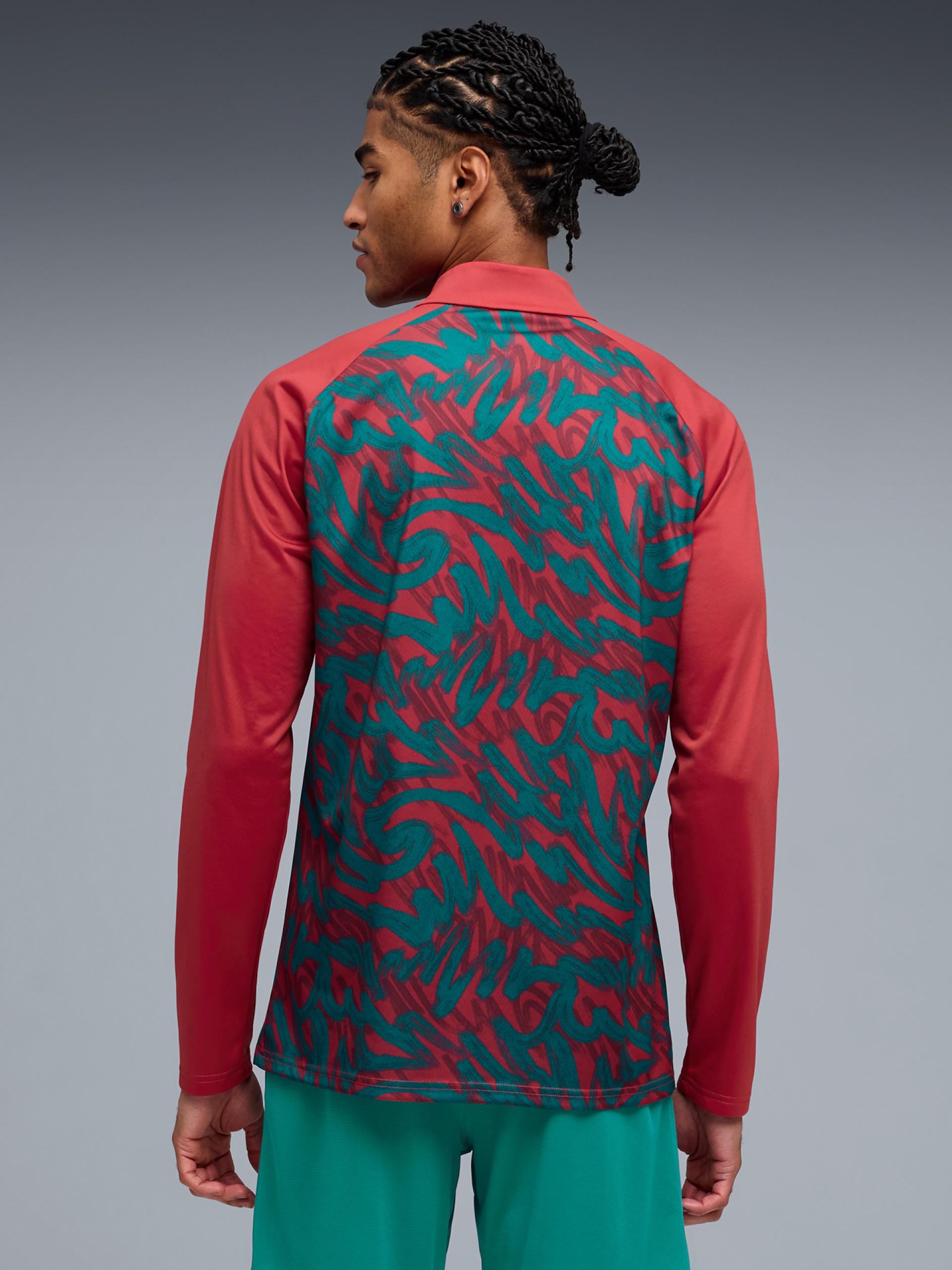 Camisola com Fecho de Aquecimento Puma Portugal 2026 Vermelha e Verde