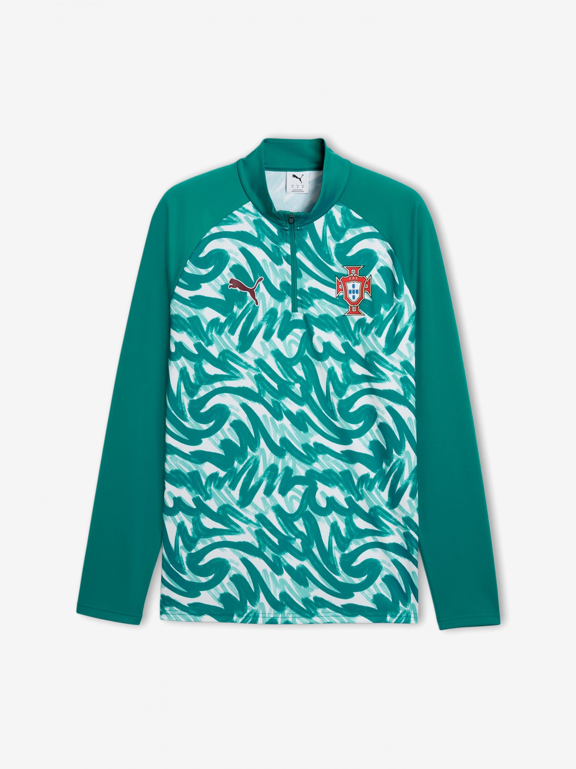 Sudadera con Cremallera de Calentamiento Puma Portugal 2026 Verde