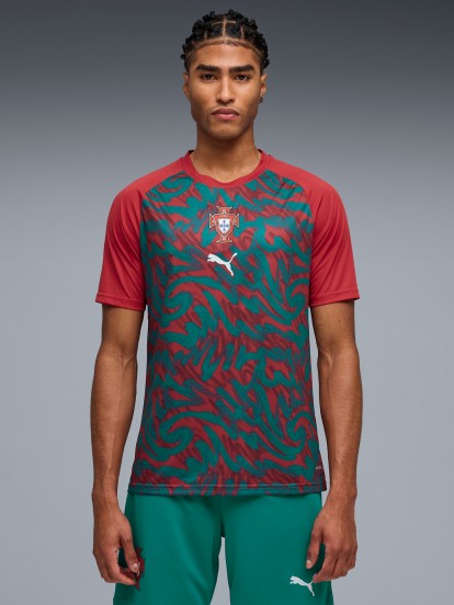 Camiseta de Calentamiento Puma Portugal 2026 Roja y Verde