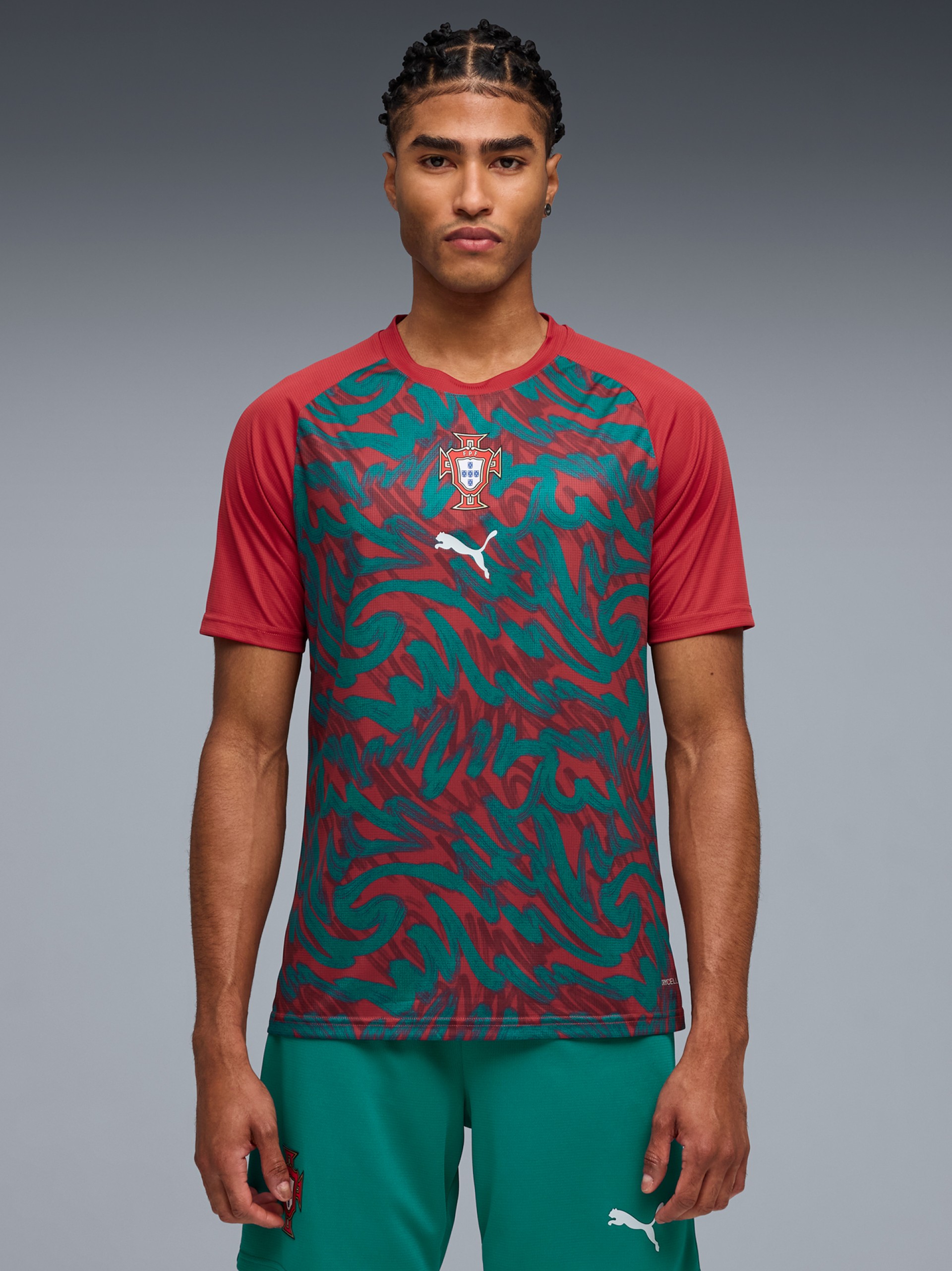 Puma Portugal 2026 Red and Green Warm Up Jersey