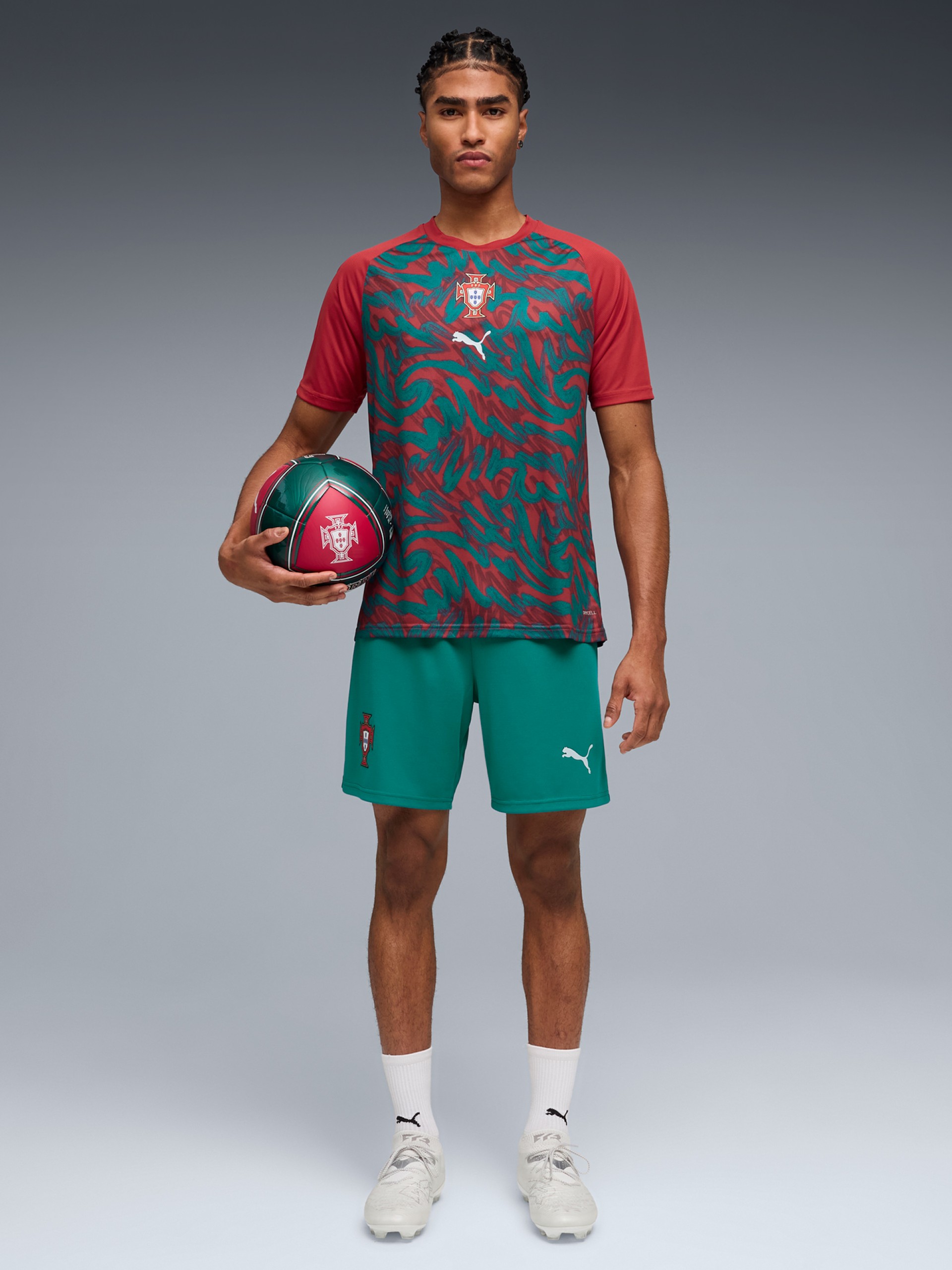 Camisola de Aquecimento Puma Portugal 2026 Vermelha e Verde