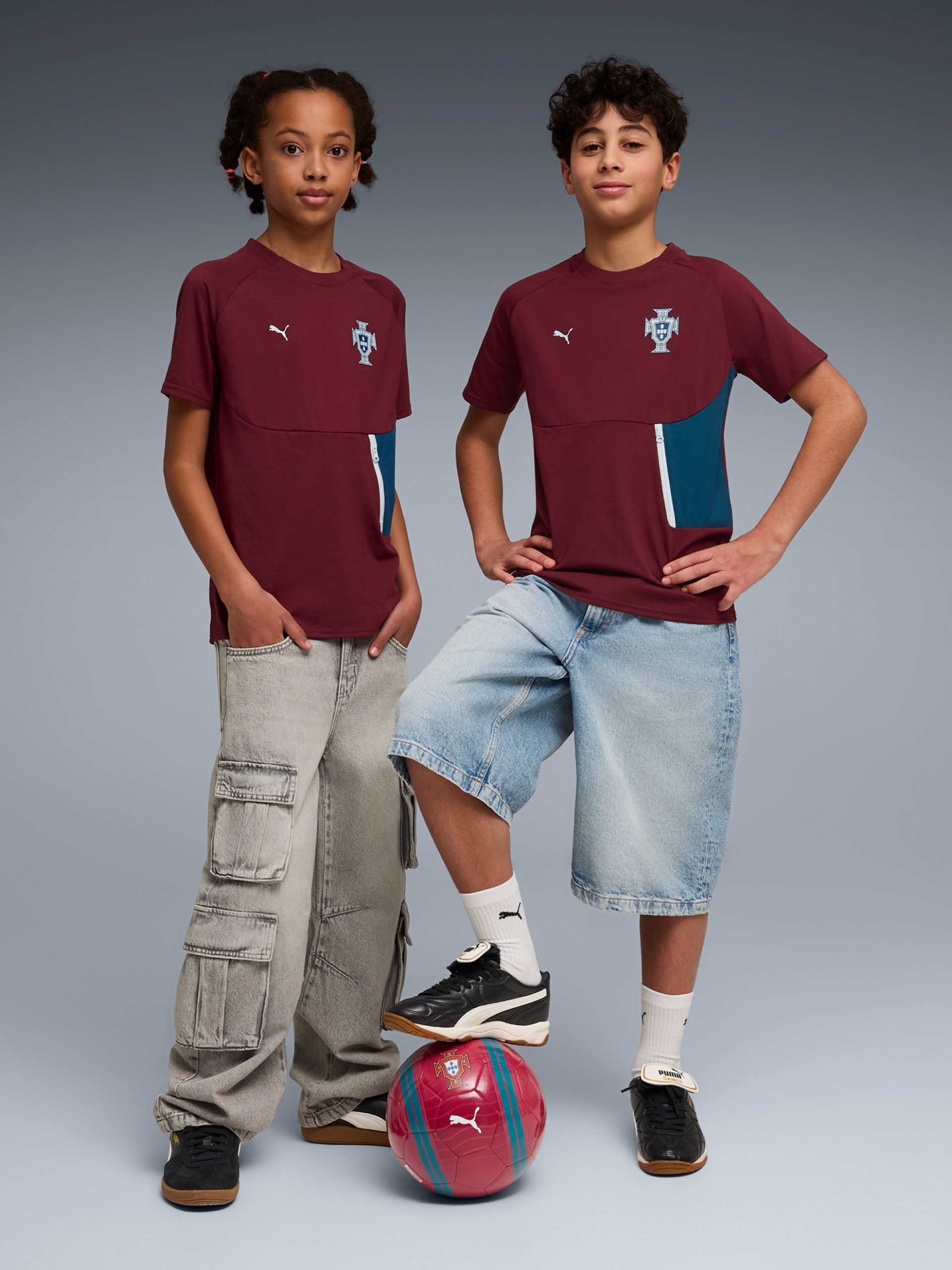 Puma Portugal PUMATECH 2026 Burgundy Jr T-shirt