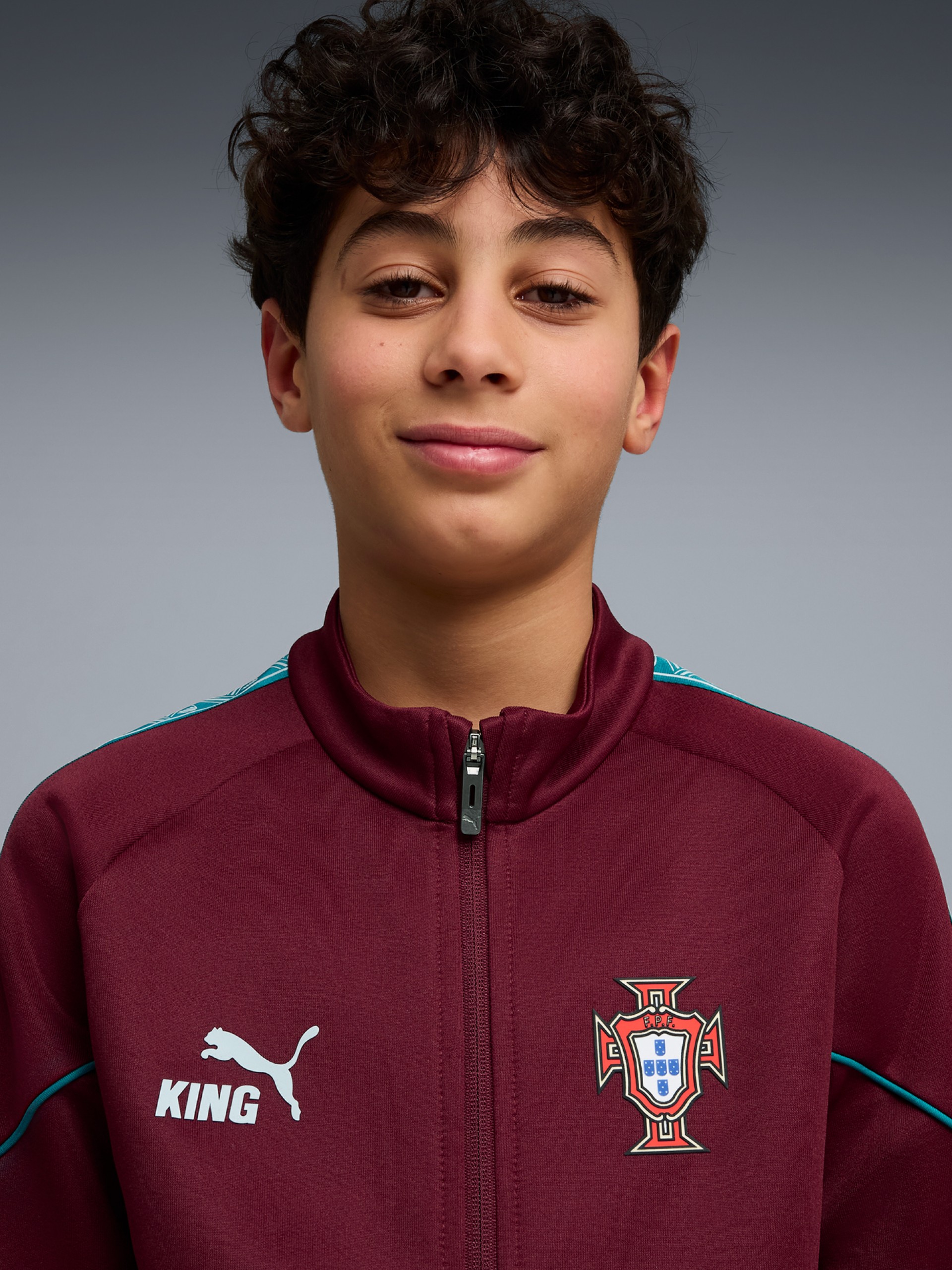 Puma Portugal King Anthem 2026 Burgundy Jr Jacket