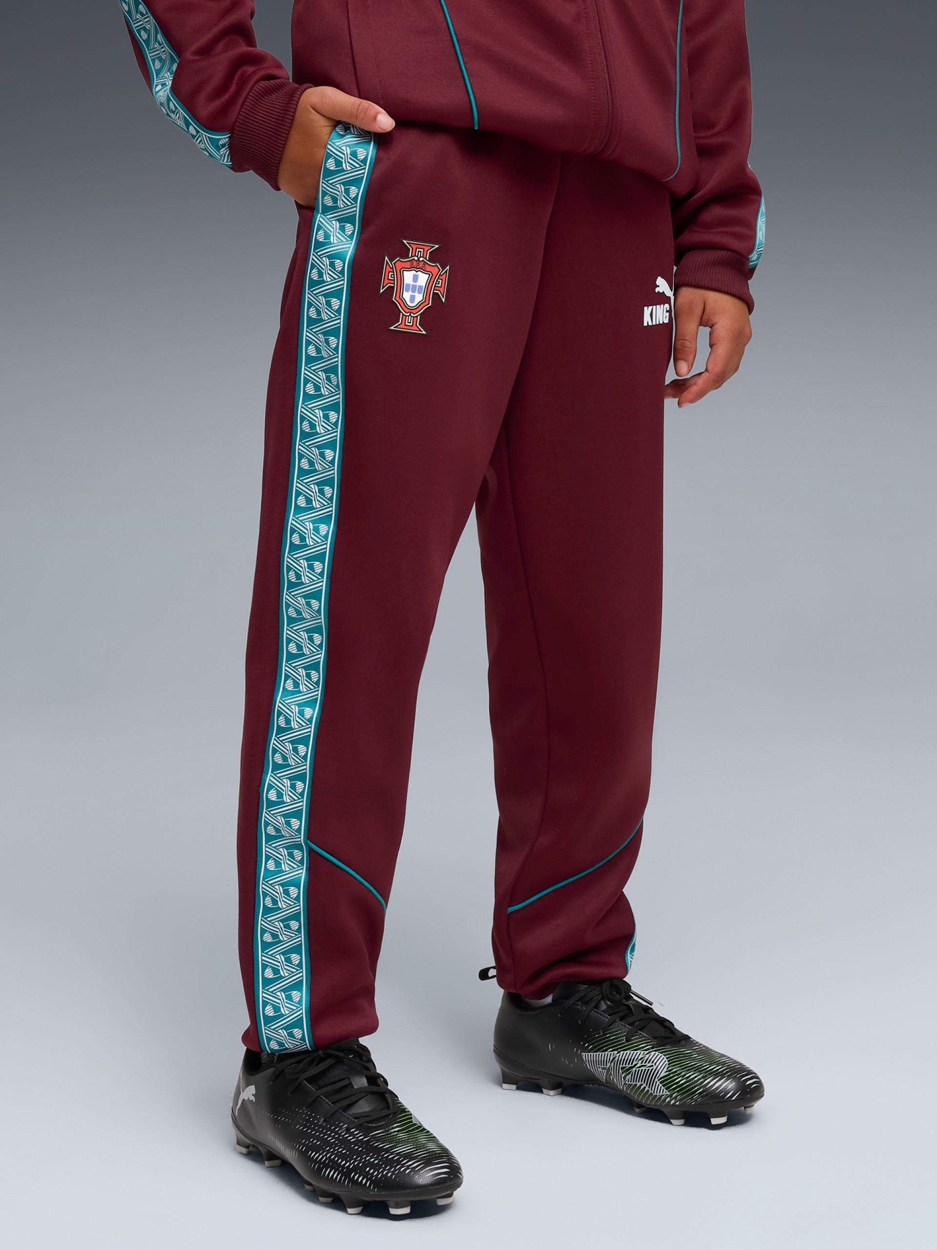 Puma Portugal King Anthem 2026 Burgundy Jr Trousers