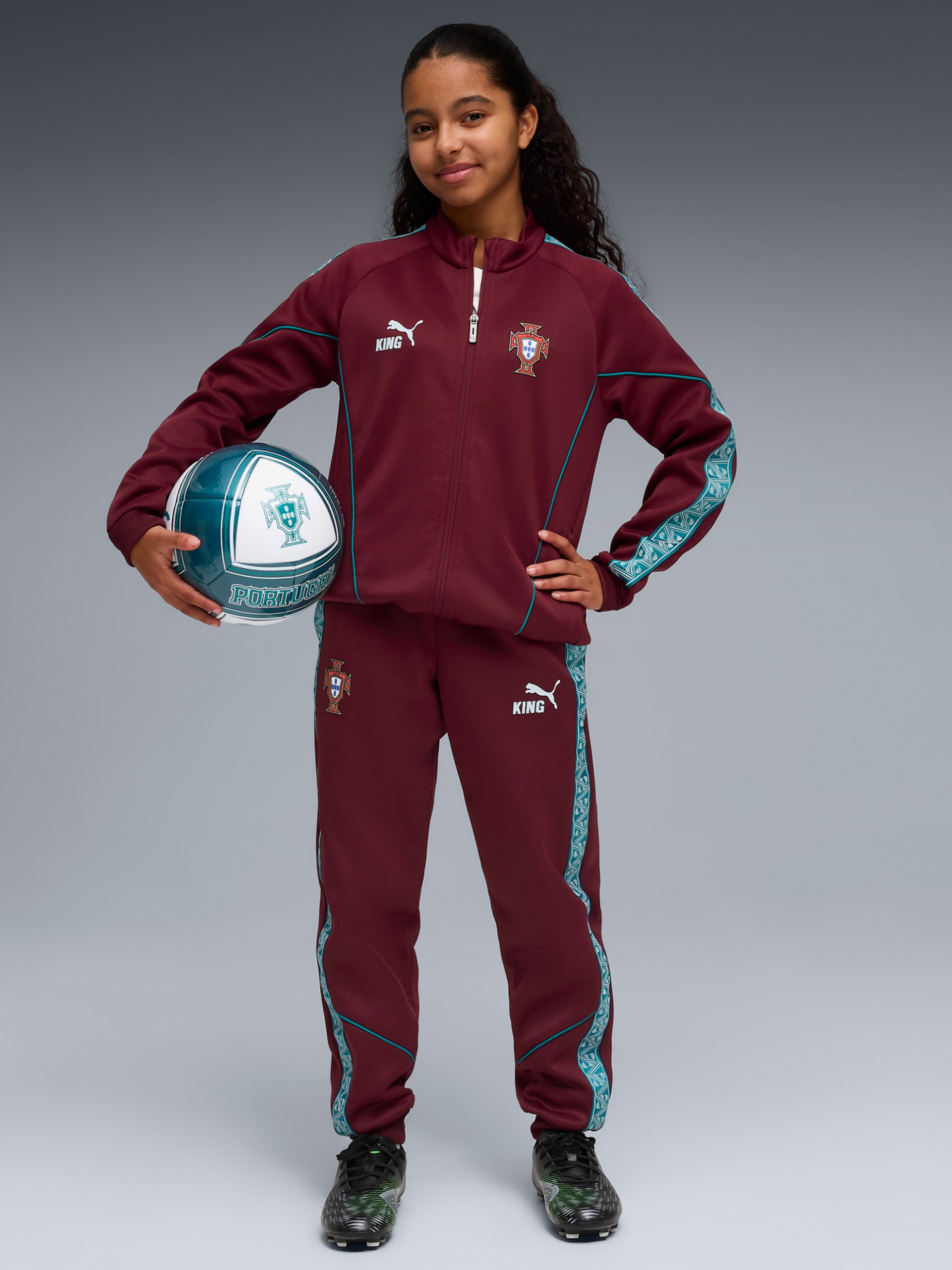Puma Portugal King Anthem 2026 Burgundy Jr Trousers