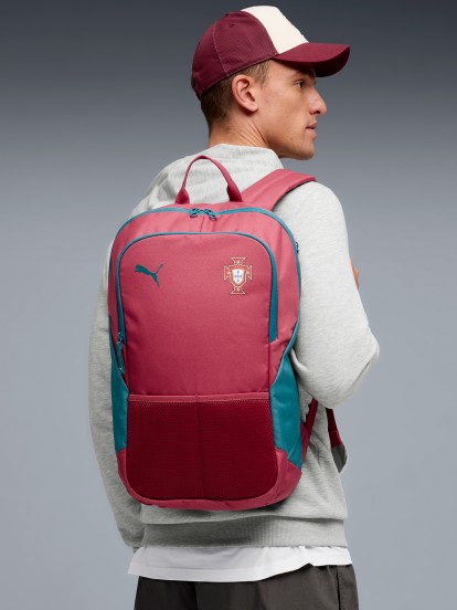 Mochila Puma Portugal 24L Burdeos y Verde
