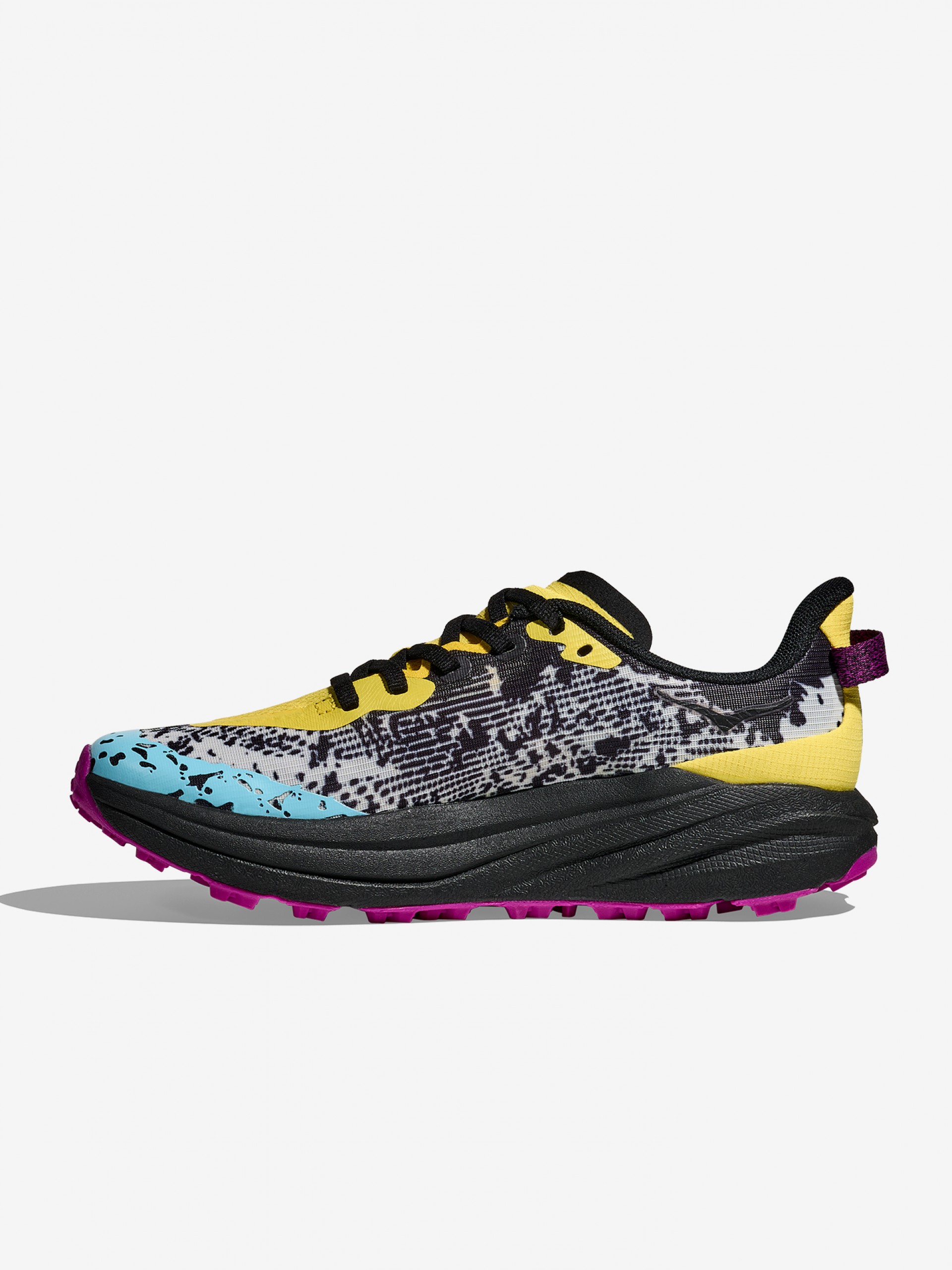 Zapatillas de Trail Hoka Speedgoat 6 Júnior Amarillas, Negras y Azules