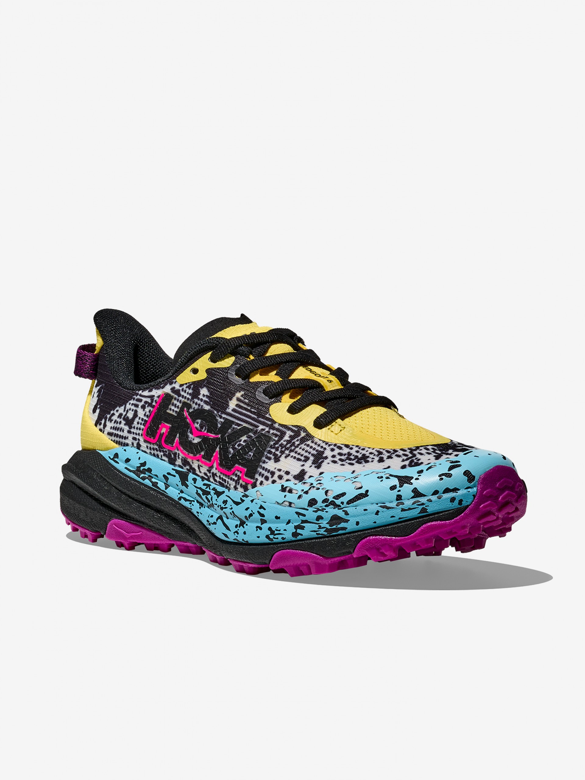 Sapatilhas de Trail Hoka Speedgoat 6 Júnior Amarelas, Pretas e Azuis