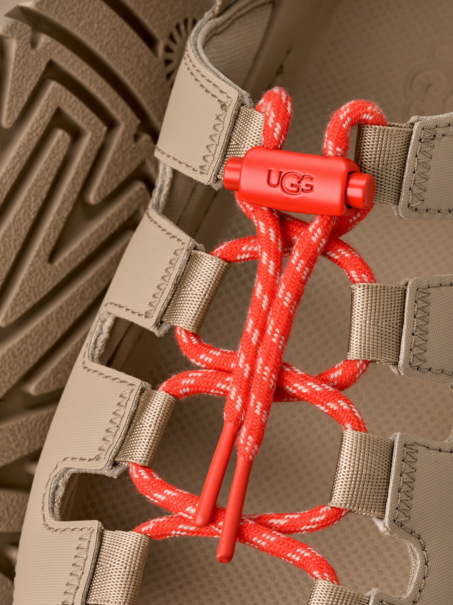 Ugg Golden Glow Toggle Beige and Orange Sandals For Women