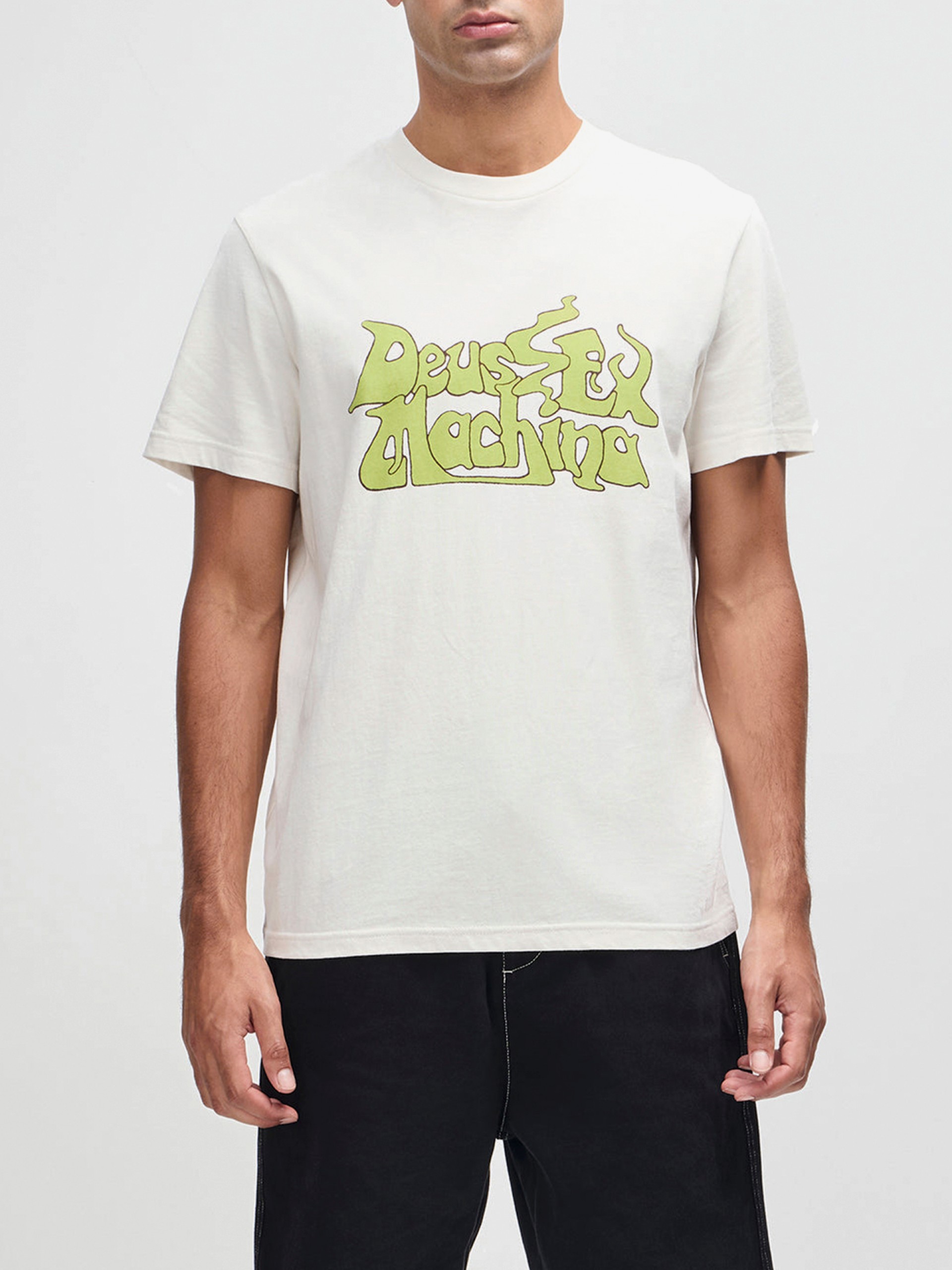 Camiseta Deus Ex Machina Smokeshow Blanca y Verde