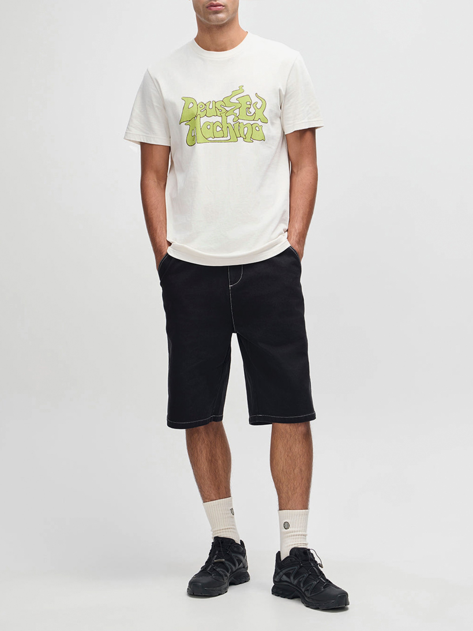 Camiseta Deus Ex Machina Smokeshow Blanca y Verde
