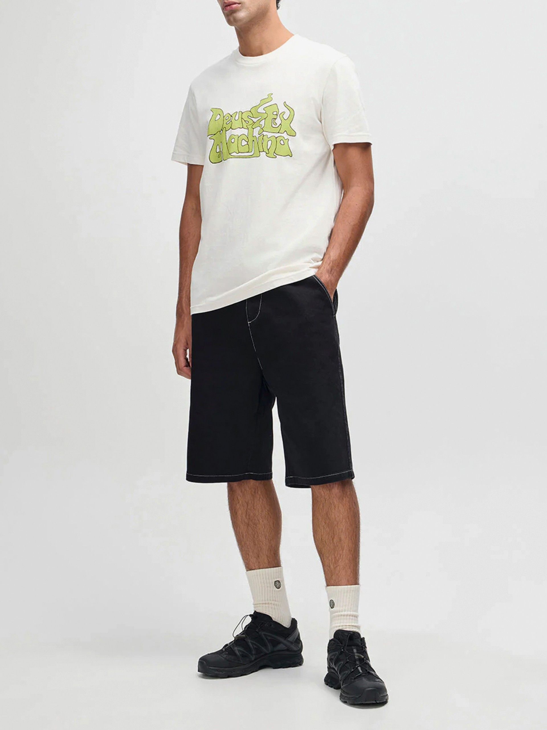 Camiseta Deus Ex Machina Smokeshow Blanca y Verde