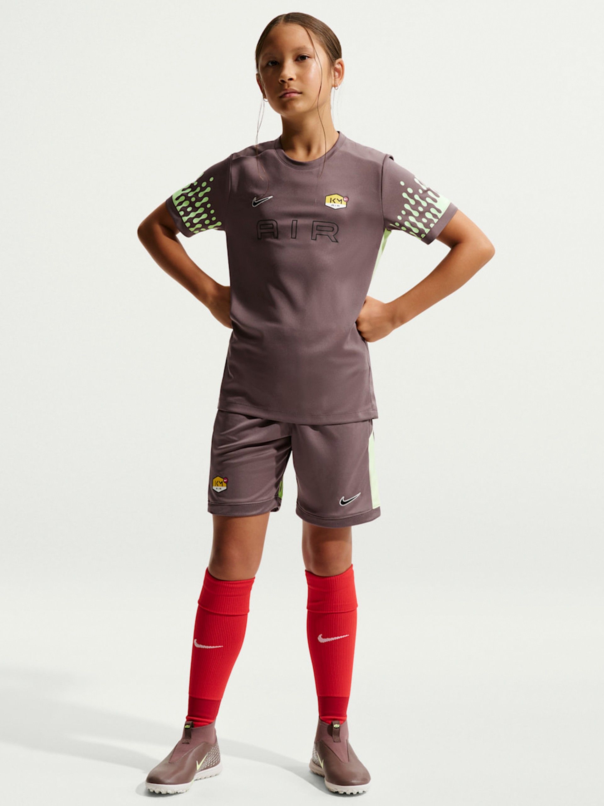 Camiseta de Fútbol Nike Dri-FIT Kylian Mbappé Júnior Marrón