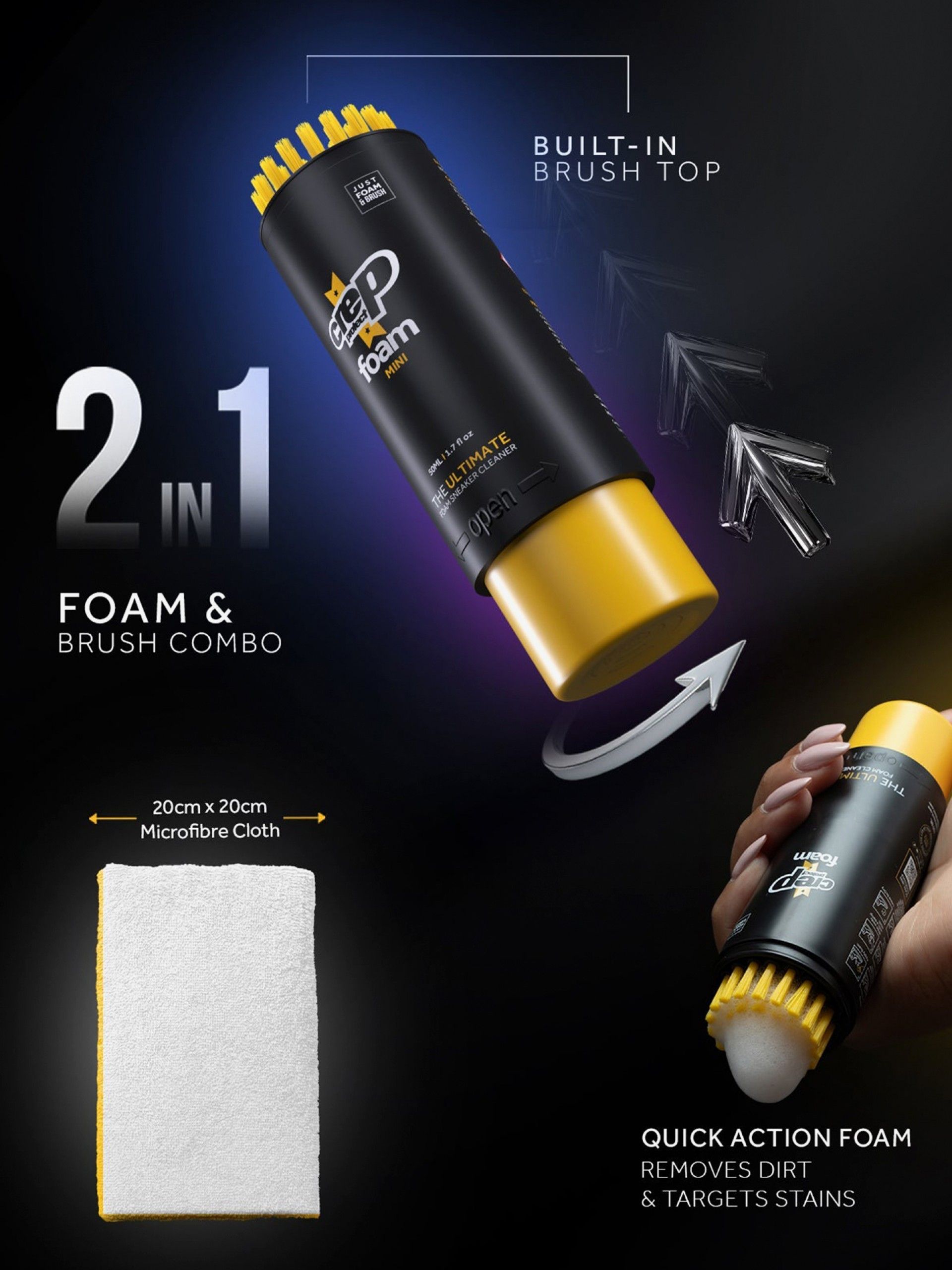 Paquete de Limpieza Crep Protect Foam Mini Para Eliminar la Suciedad