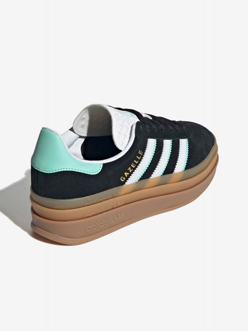 Adidas Gazelle Bold J Black and Green Suede Sneakers