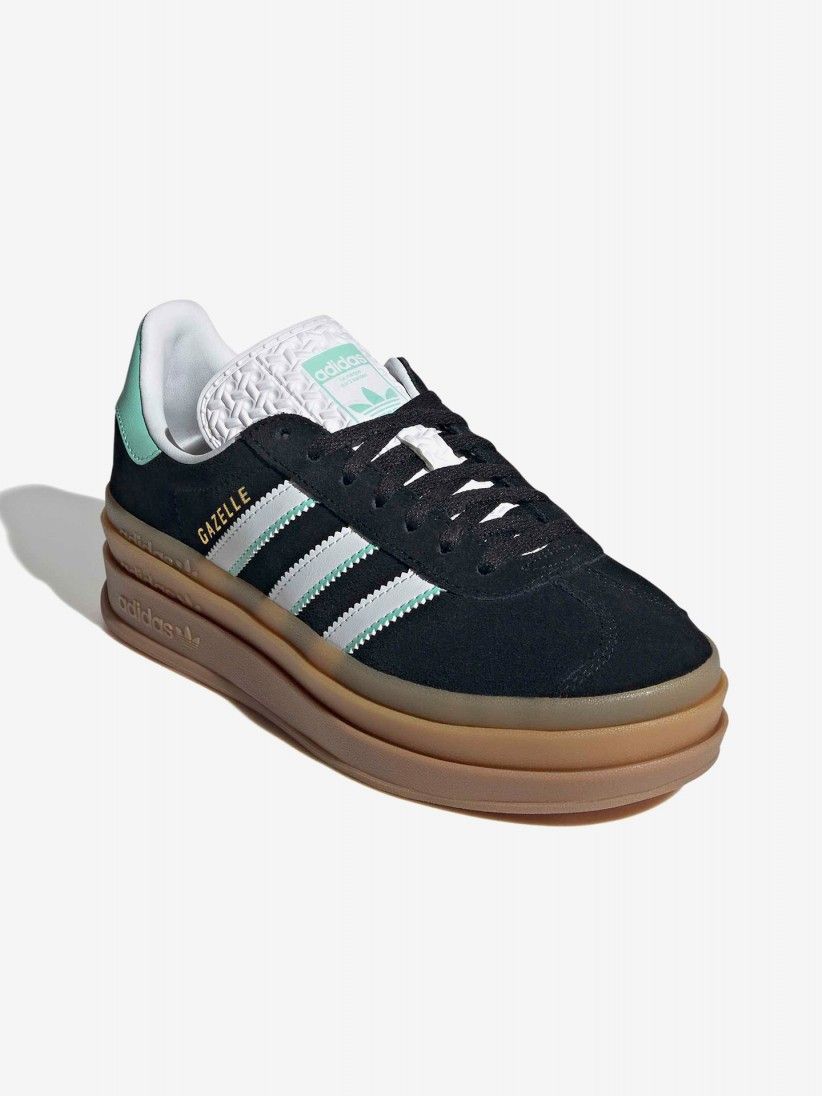 Adidas Gazelle Bold J Black and Green Suede Sneakers