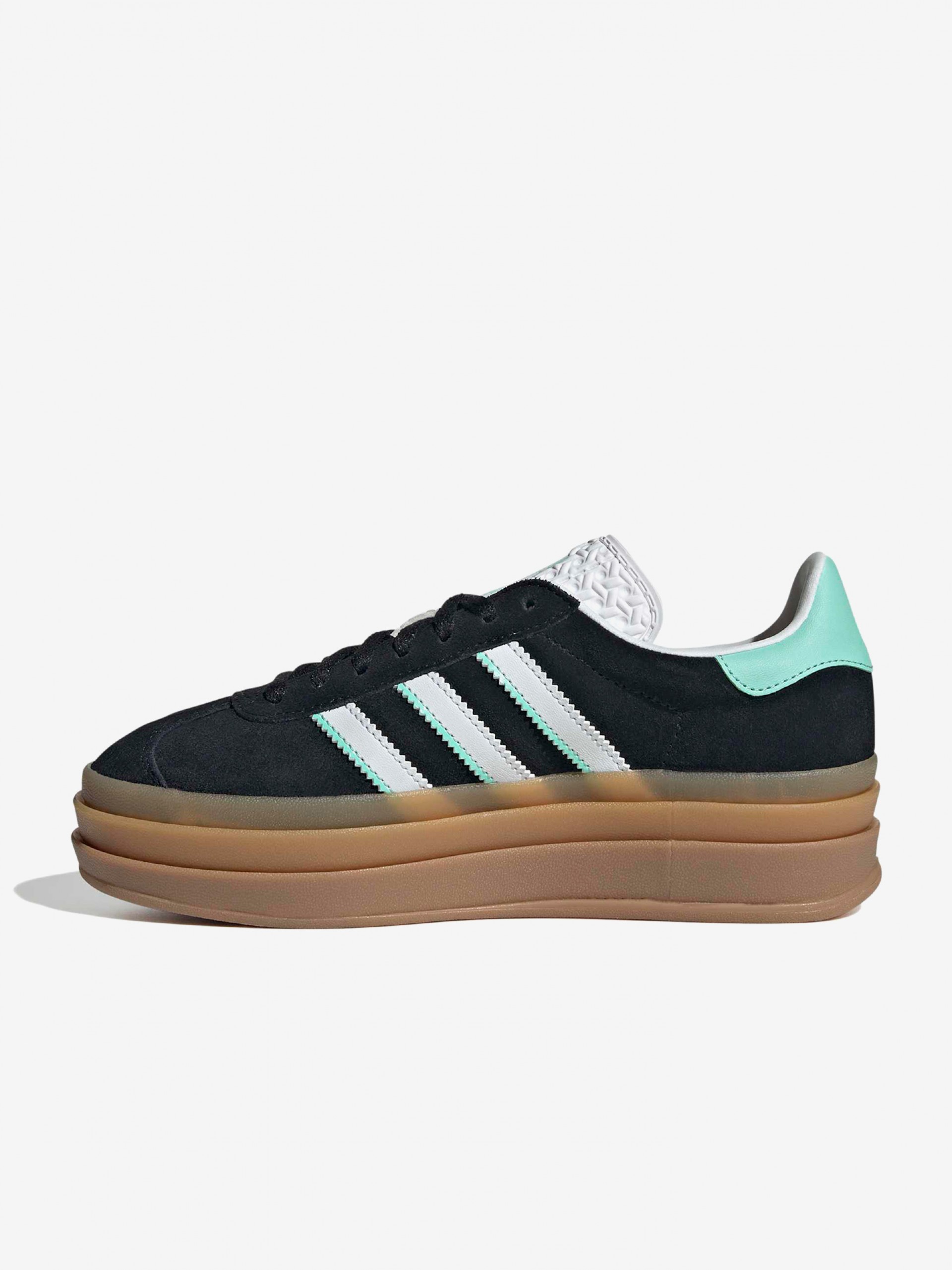 Zapatillas Adidas Gazelle Bold J Negras y Verdes De Gamuza