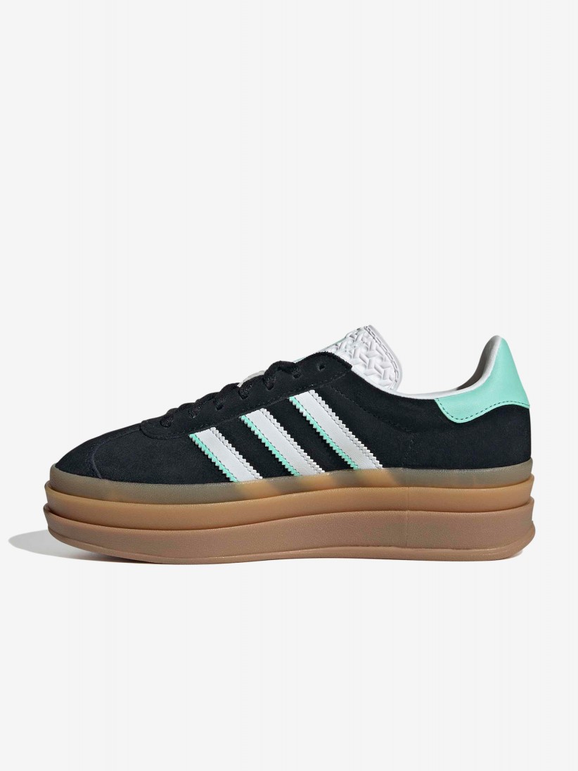 Adidas Gazelle Bold J Black and Green Suede Sneakers