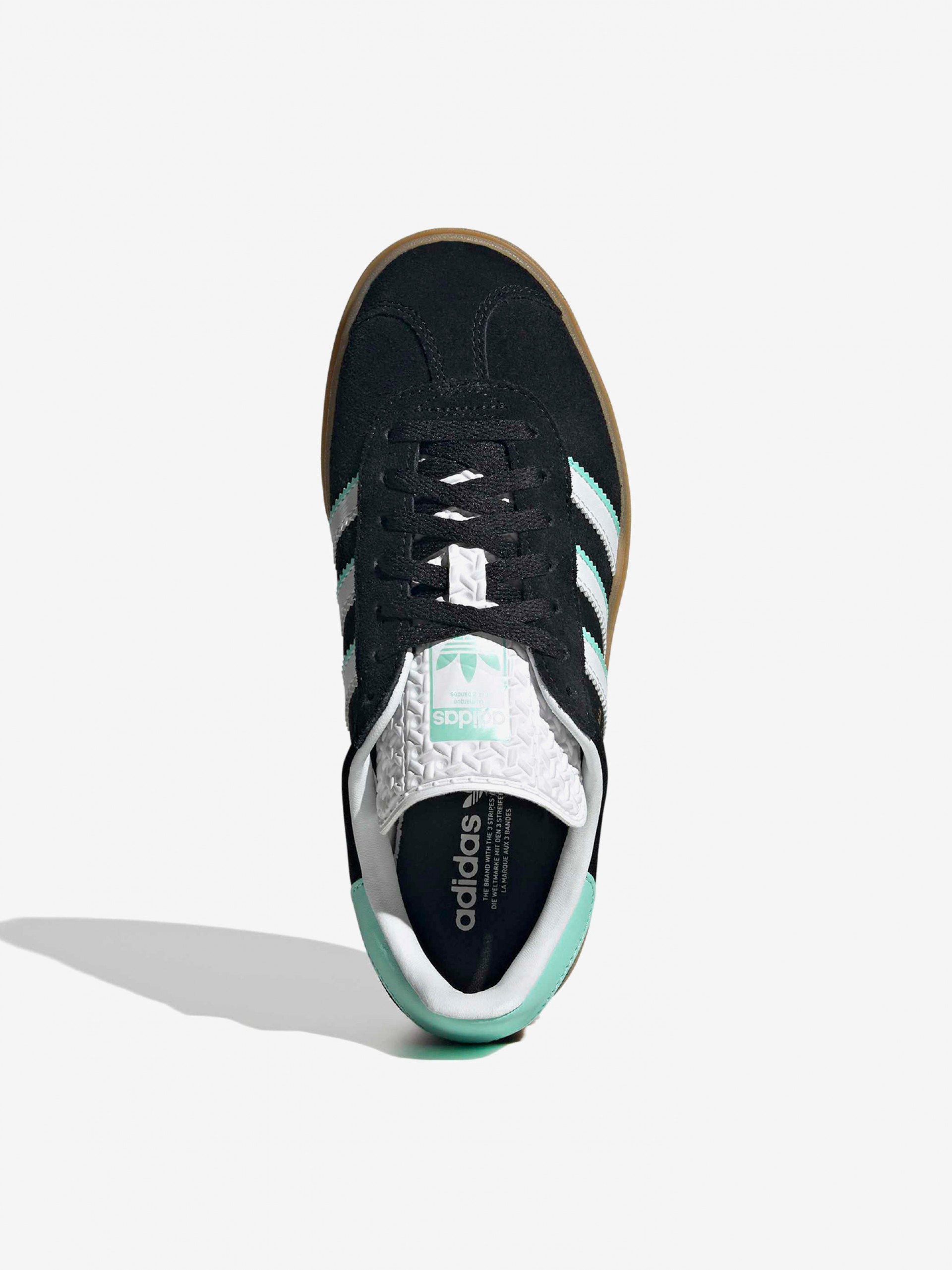 Zapatillas Adidas Gazelle Bold J Negras y Verdes De Gamuza