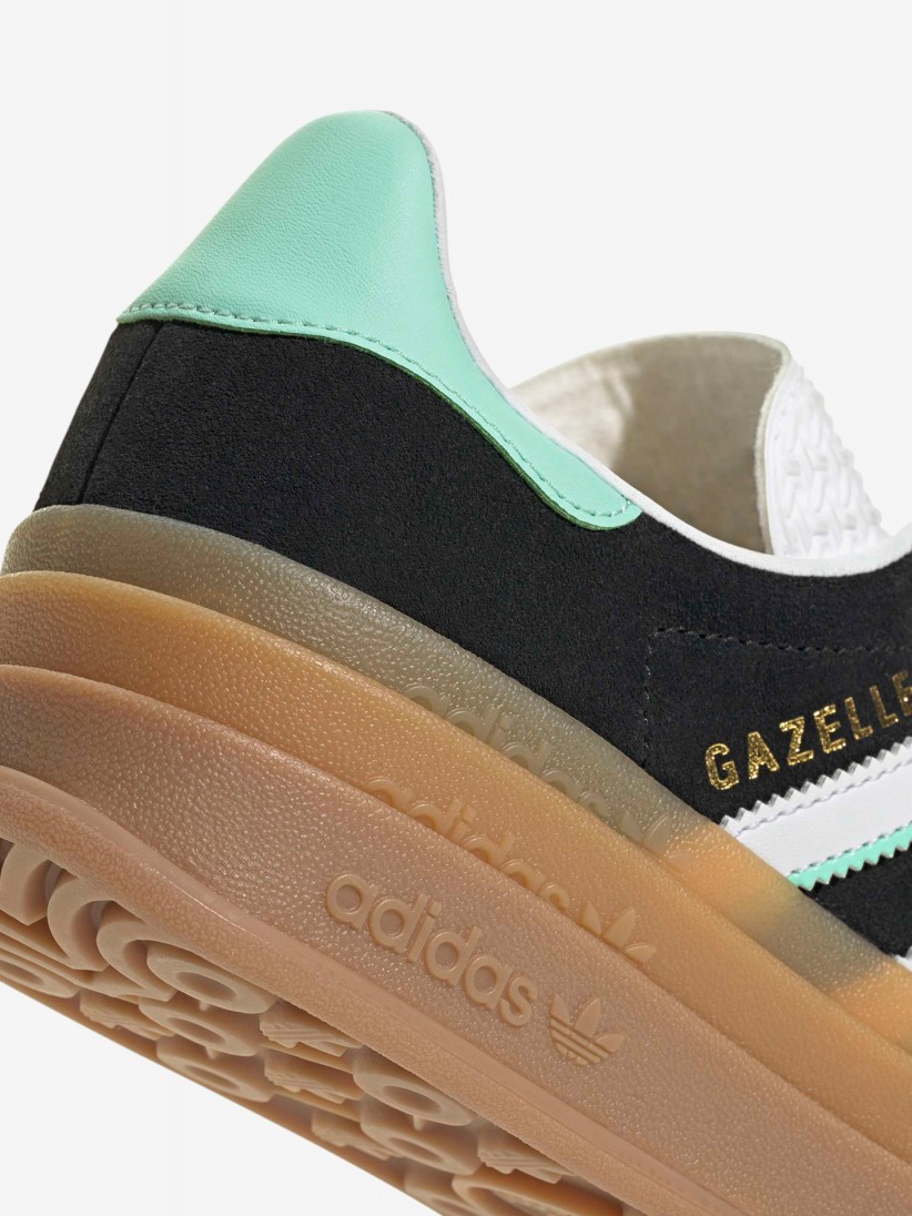 Adidas Gazelle Bold J Black and Green Suede Sneakers