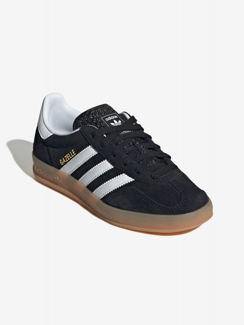Adidas Gazelle Indoor J Black Suede Sneakers