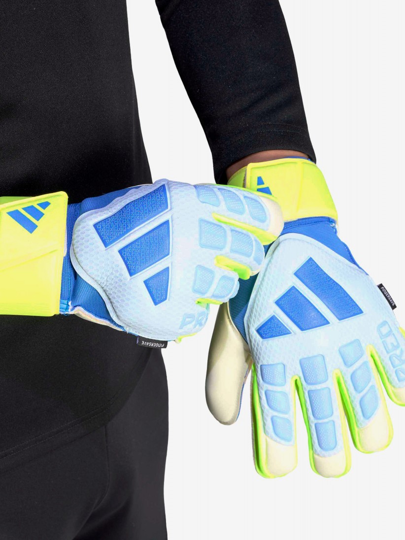 Adidas Predator Match Fingersave Blue and Green Goalkeeper Gloves