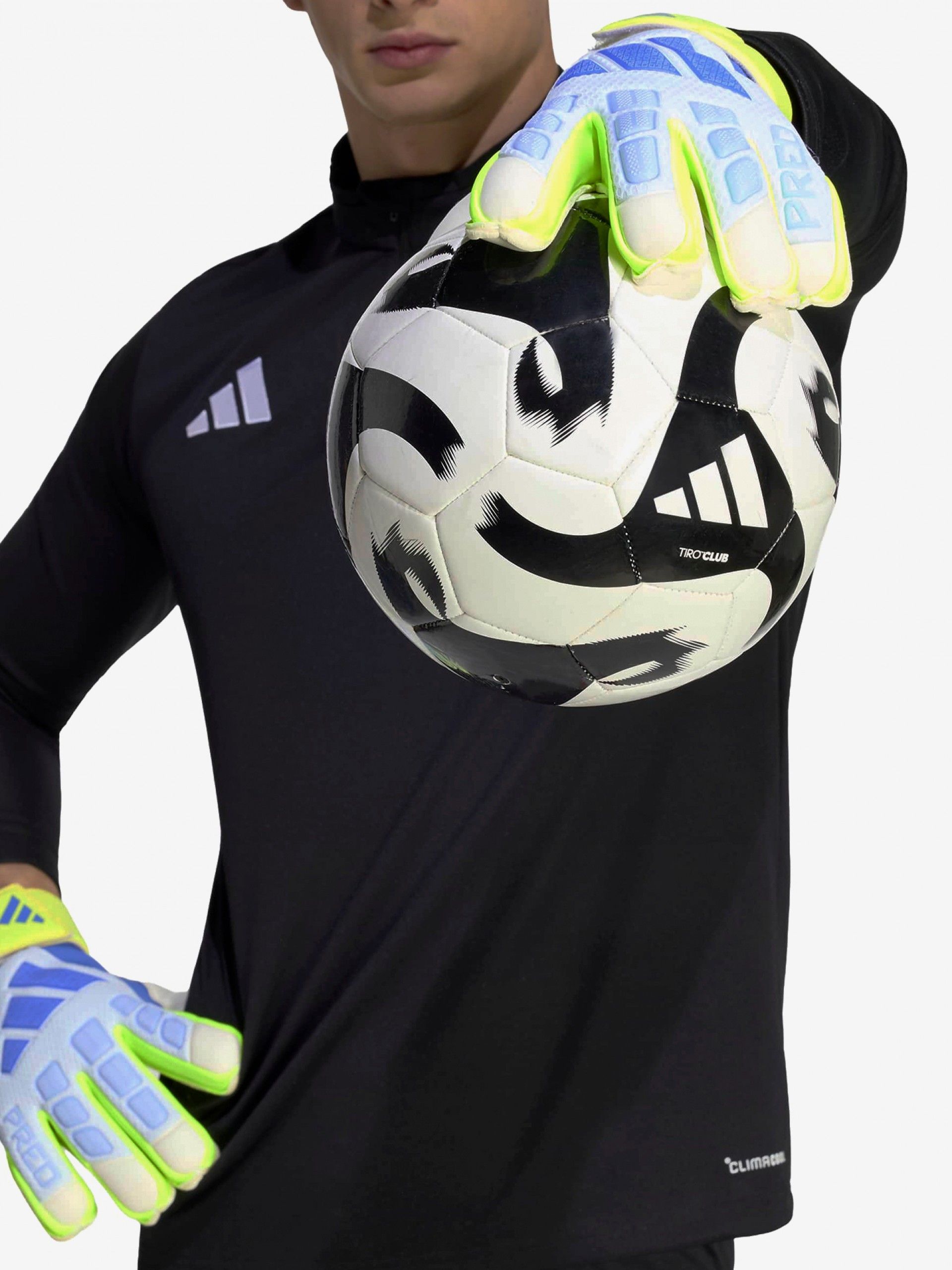 Guantes de Portero Adidas Predator Match Fingersave Azules y Verdes