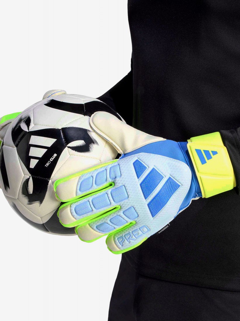 Adidas Predator Match Fingersave Blue and Green Goalkeeper Gloves