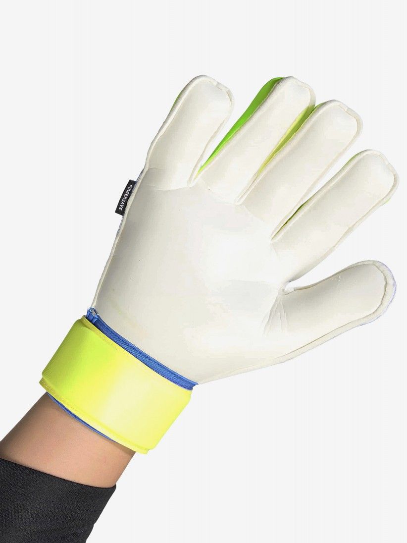 Adidas Predator Match Fingersave Blue and Green Goalkeeper Gloves