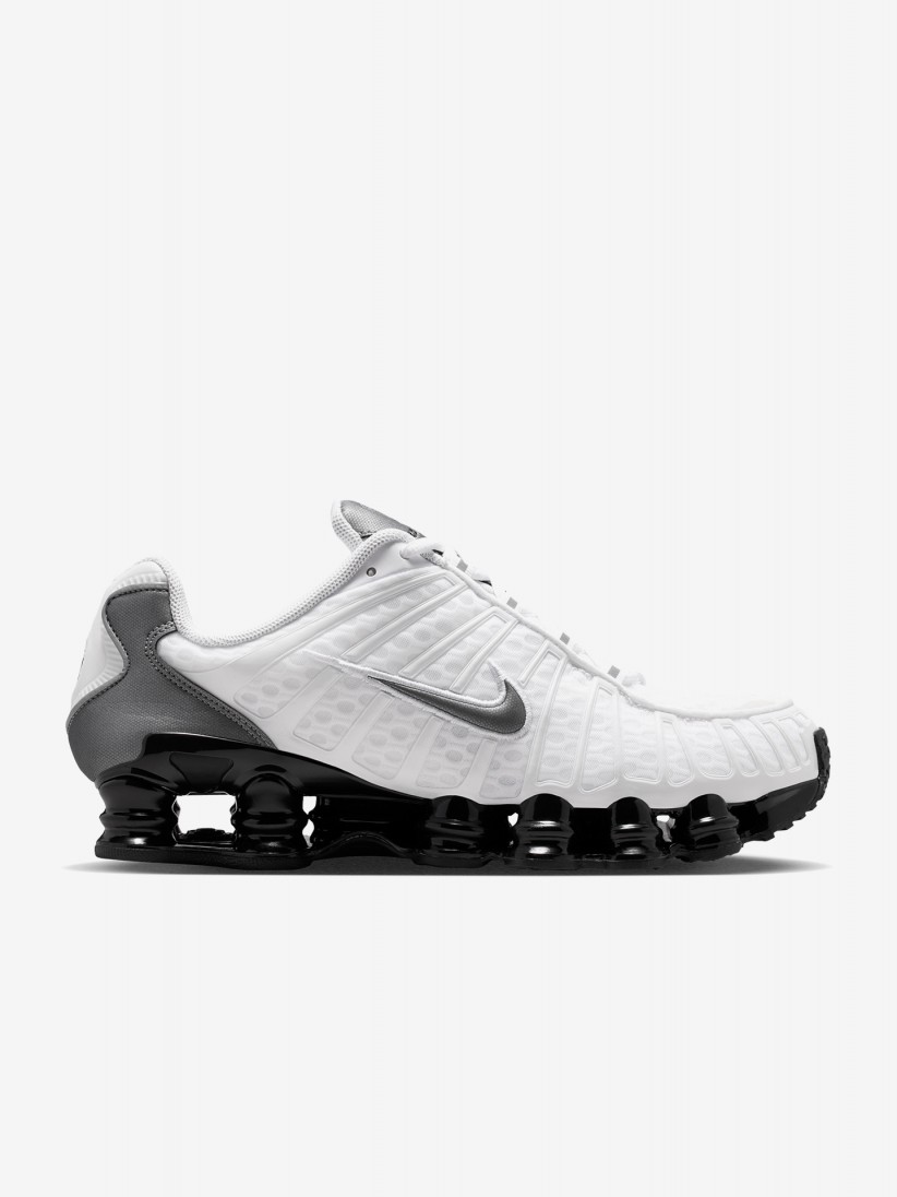 Sapatilhas Nike Shox TL Brancas, Cinzentas e Pretas Para Homem